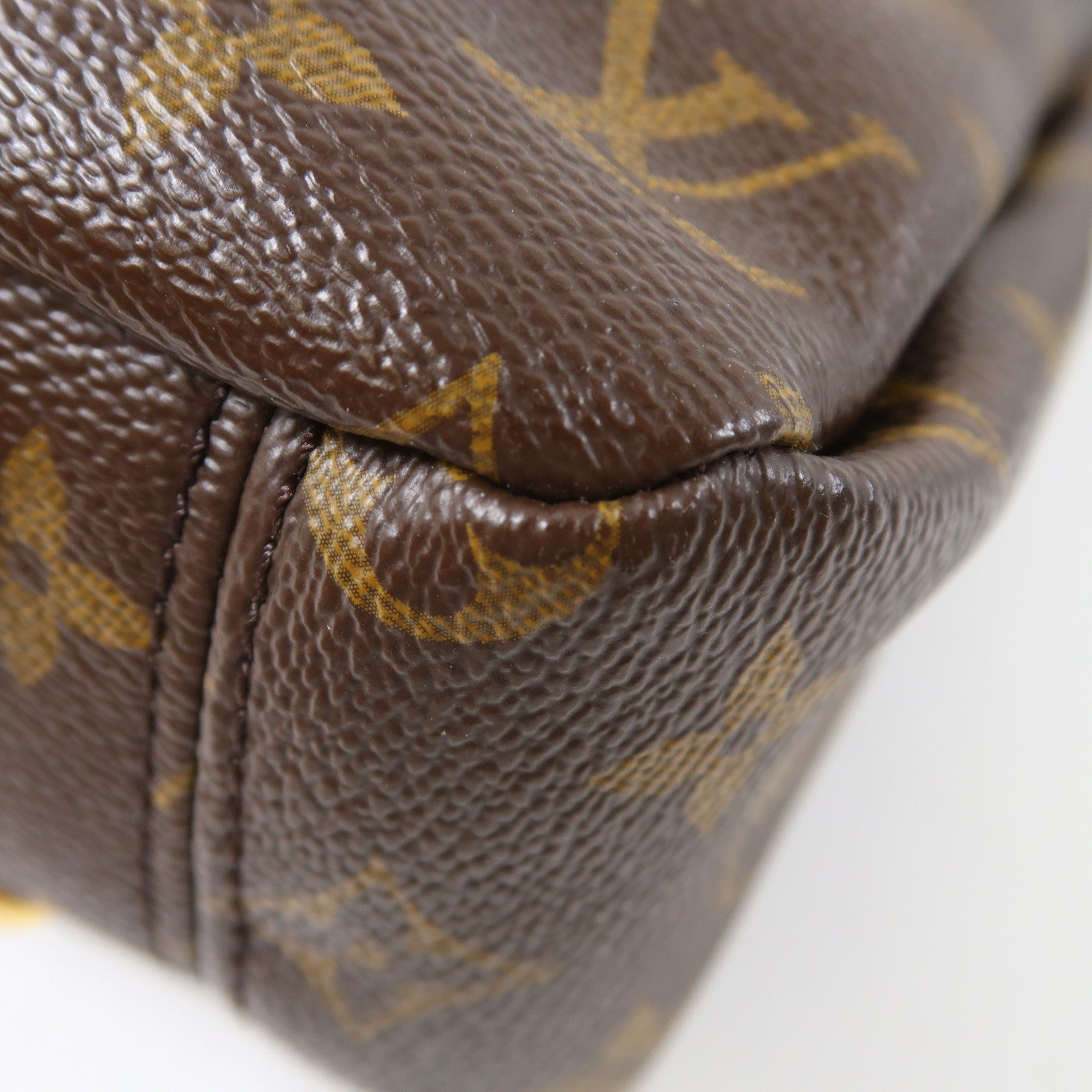 LOUIS VUITTON Monogram Pallas BB金扣手挽肩背兩用袋啡色/紅色