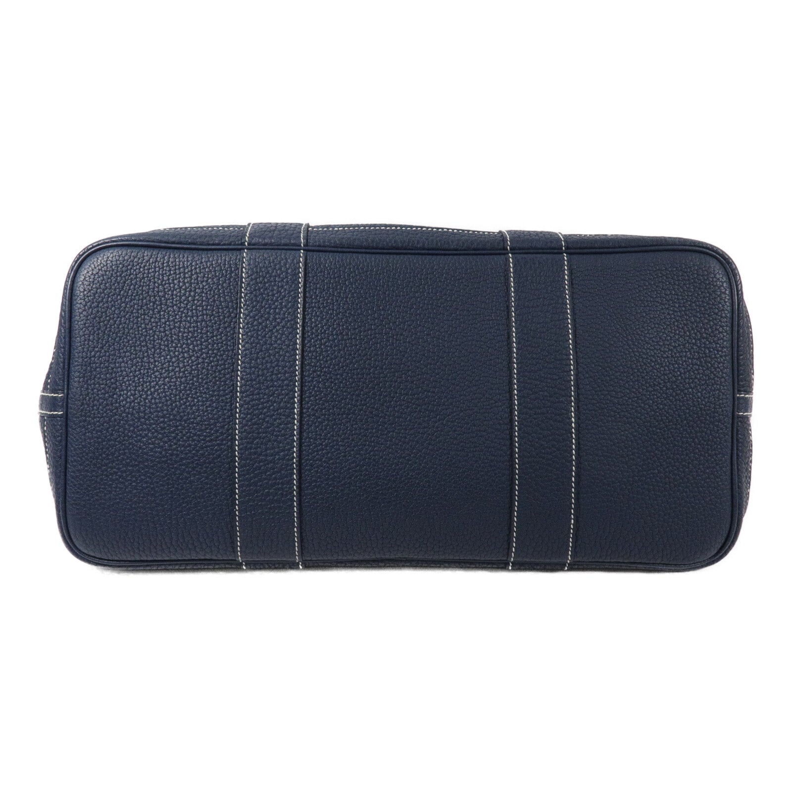 HERMES Negonda皮革Garden Party PM手挽袋Bleu de Prusse