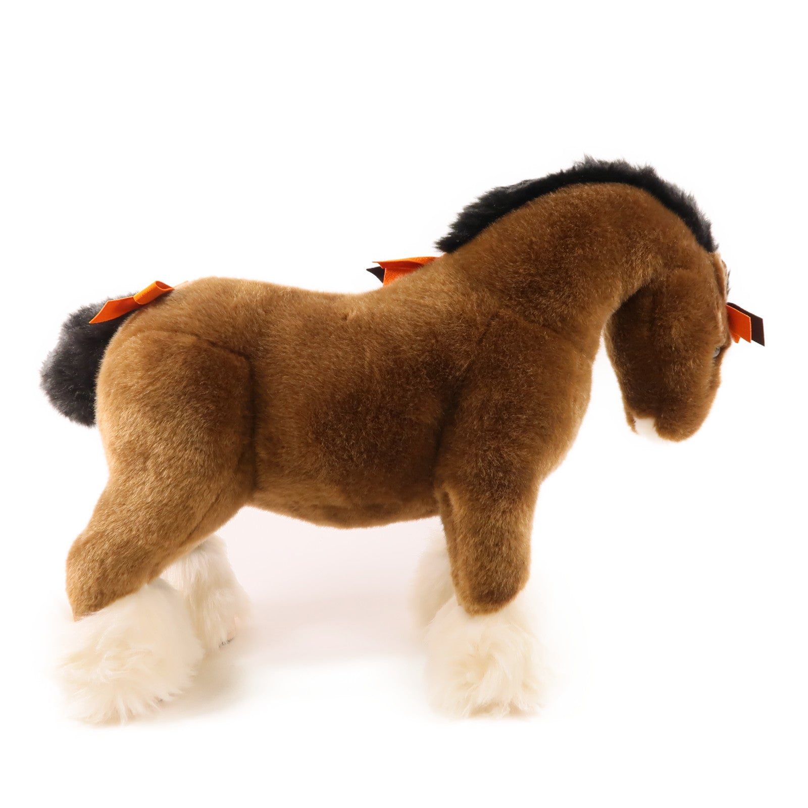 HERMES Cheval Hermy GM Plush Toy Polyester Brown/White 