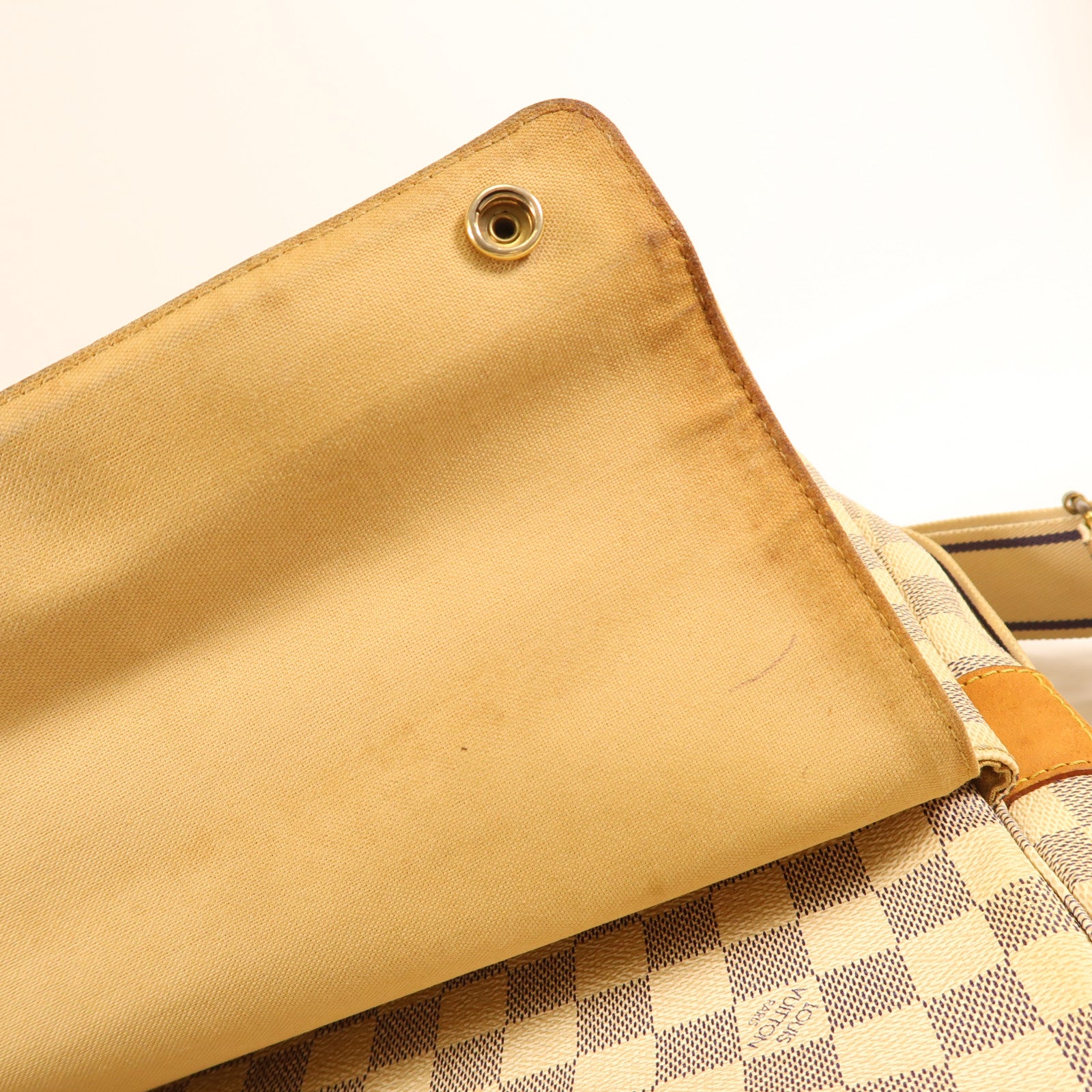 LOUIS VUITTON Damier Azur Naviglio金扣肩背袋
