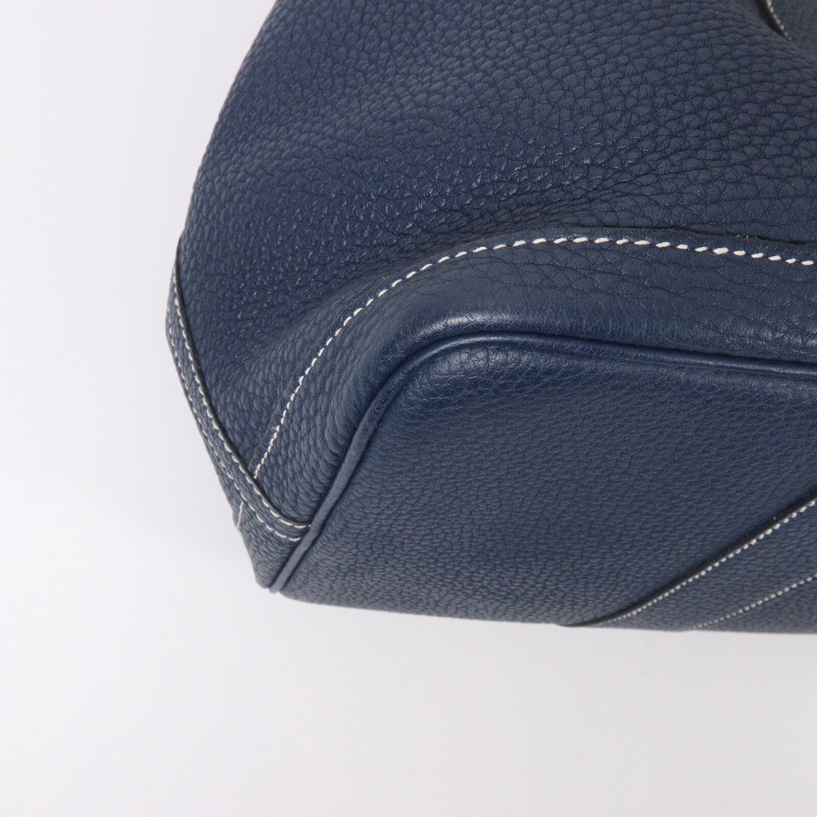 HERMES Negonda皮革Garden Party PM手挽袋Bleu de Prusse
