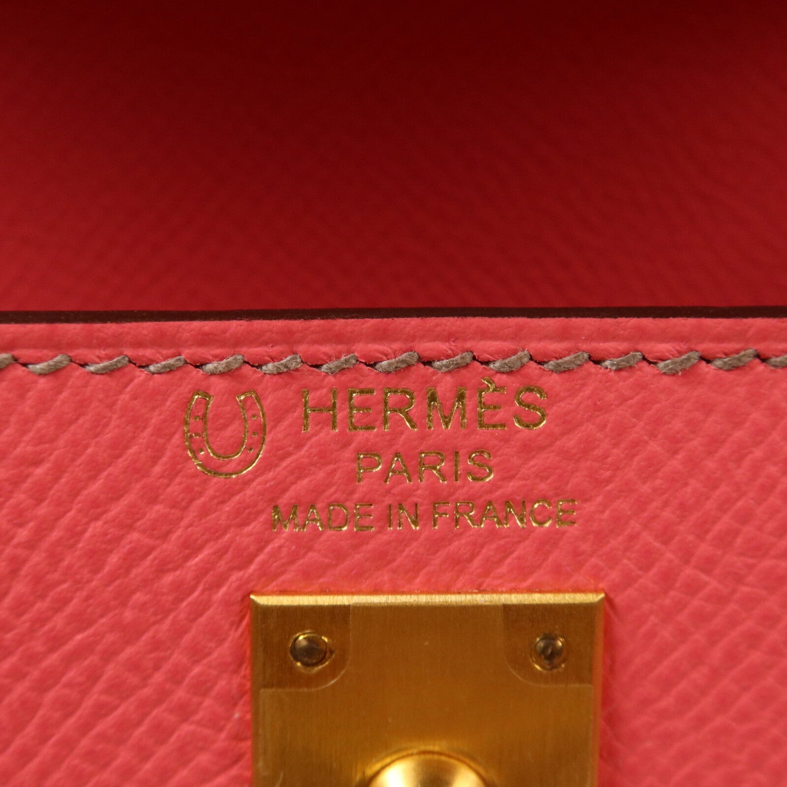 HERMES Epsom皮革Kelly 25手挽肩背兩用袋Rose Azalee/Gris Mouette