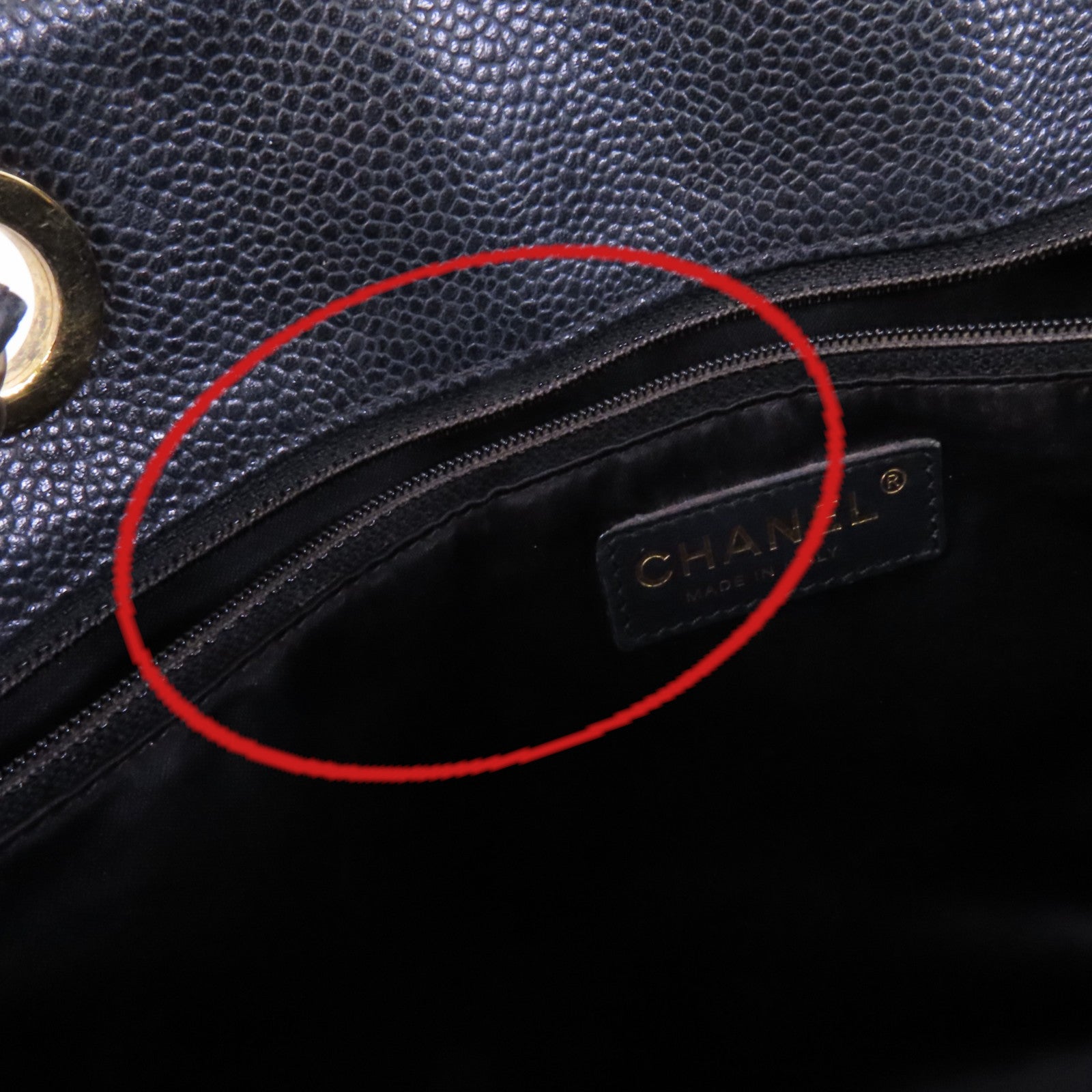 CHANEL 牛皮皮革GST金扣鏈帶肩背袋