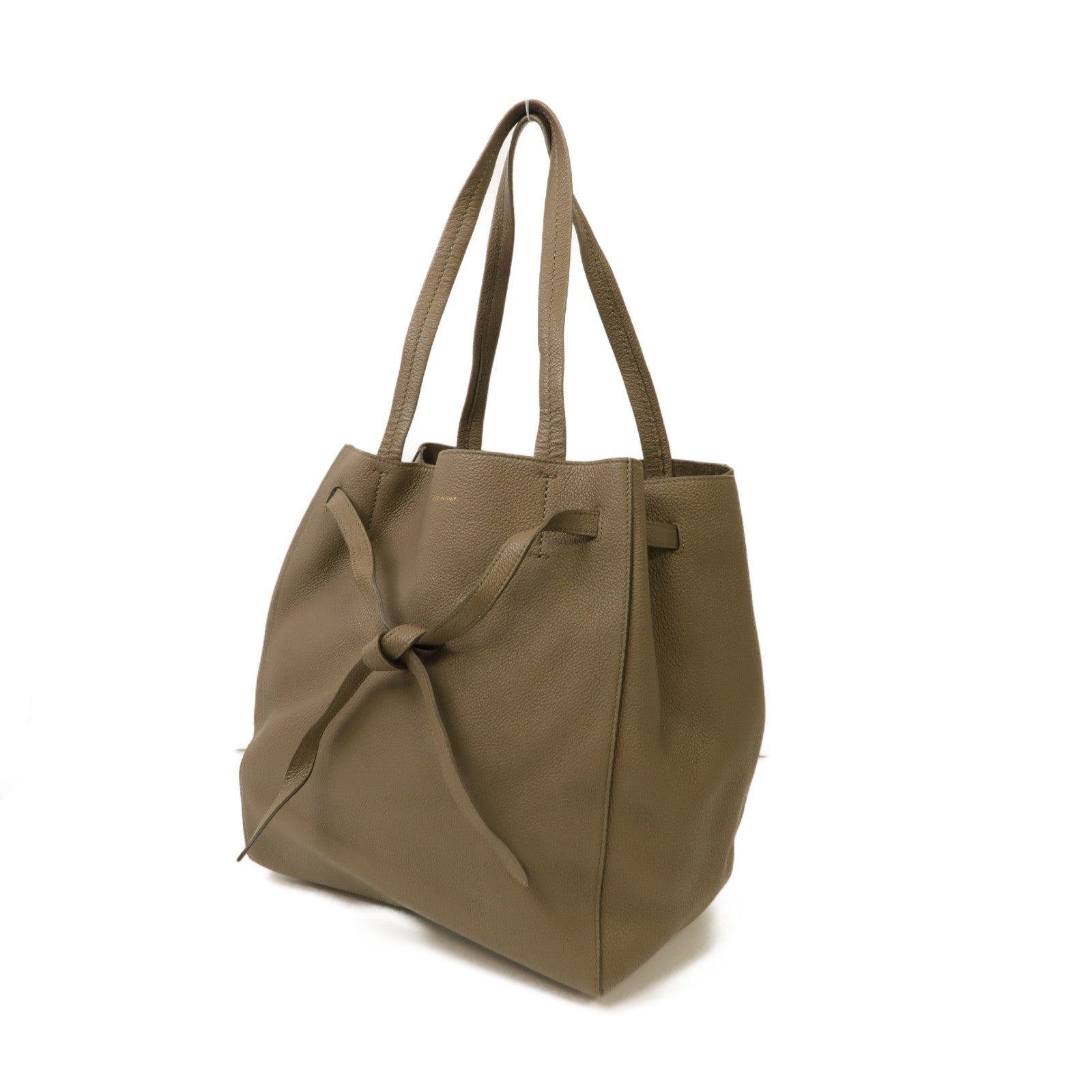 CELINE 牛皮皮革Shoulder Bag金扣肩背袋灰色