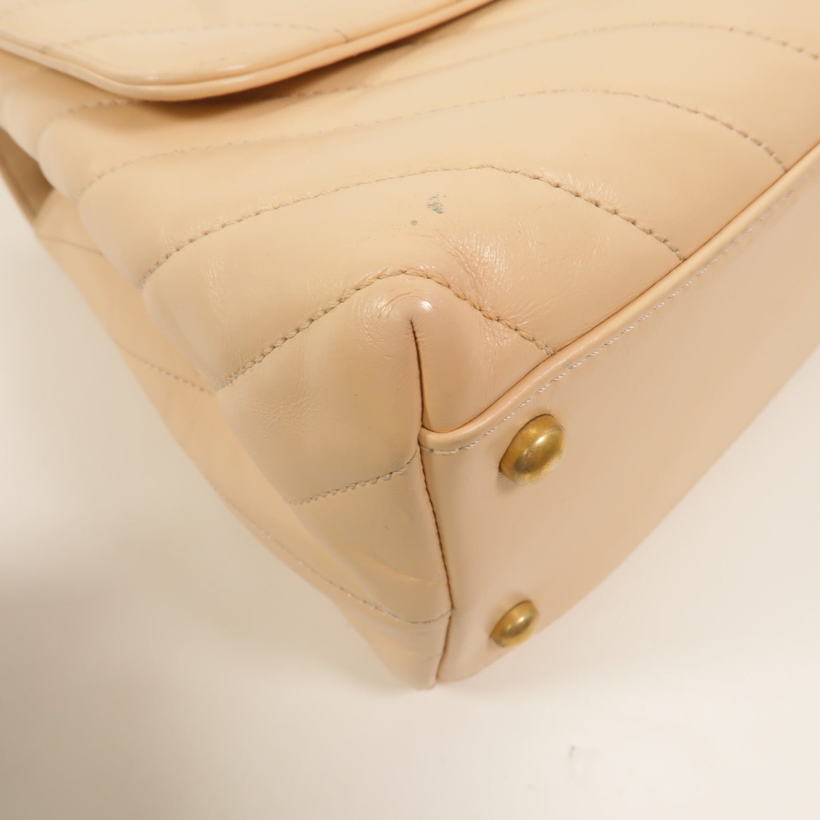 CHANEL 牛皮皮革Coco Handle Flap Bag鏈帶手挽肩背兩用袋