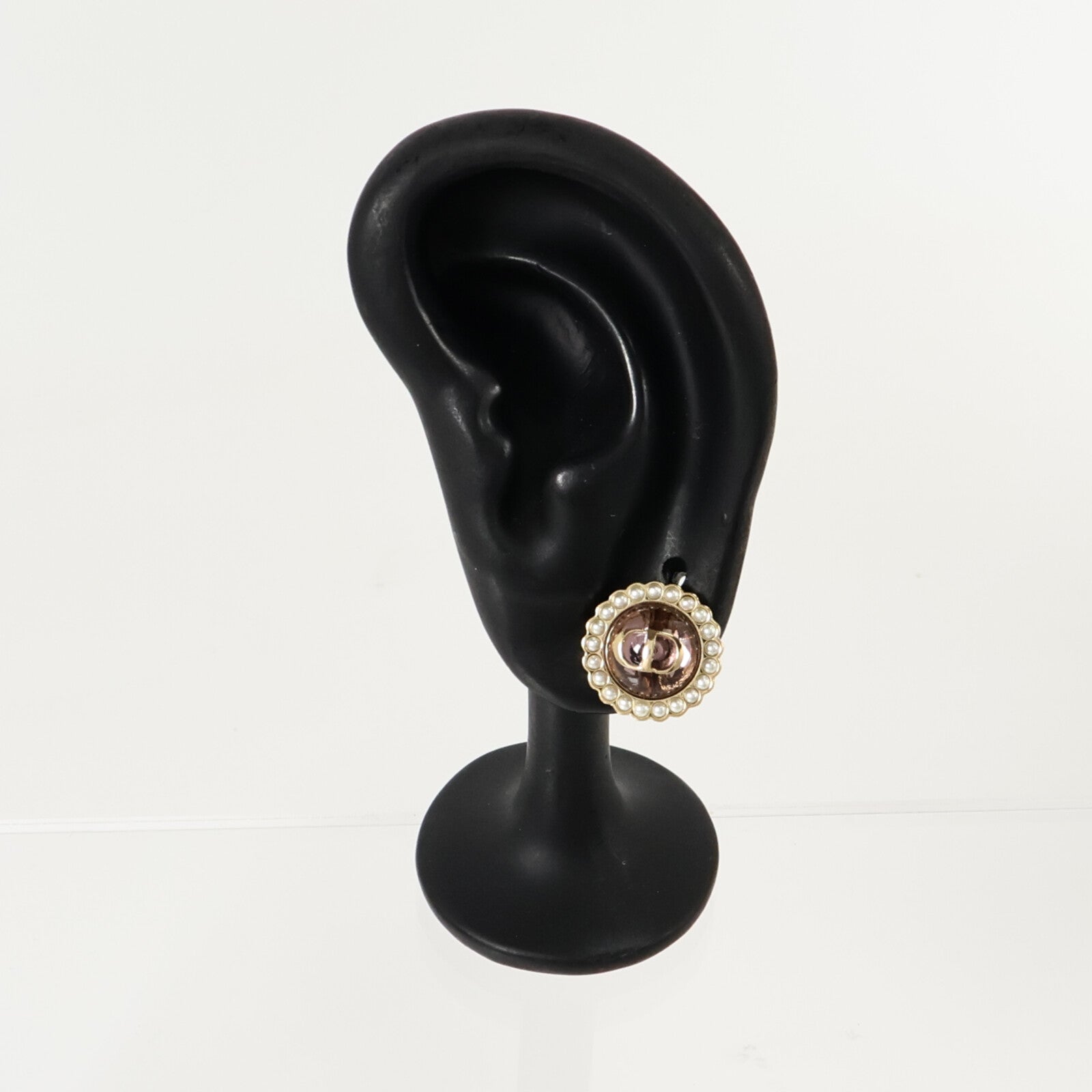 Dior PVC/金屬Petit CD Baroque Earrings耳環