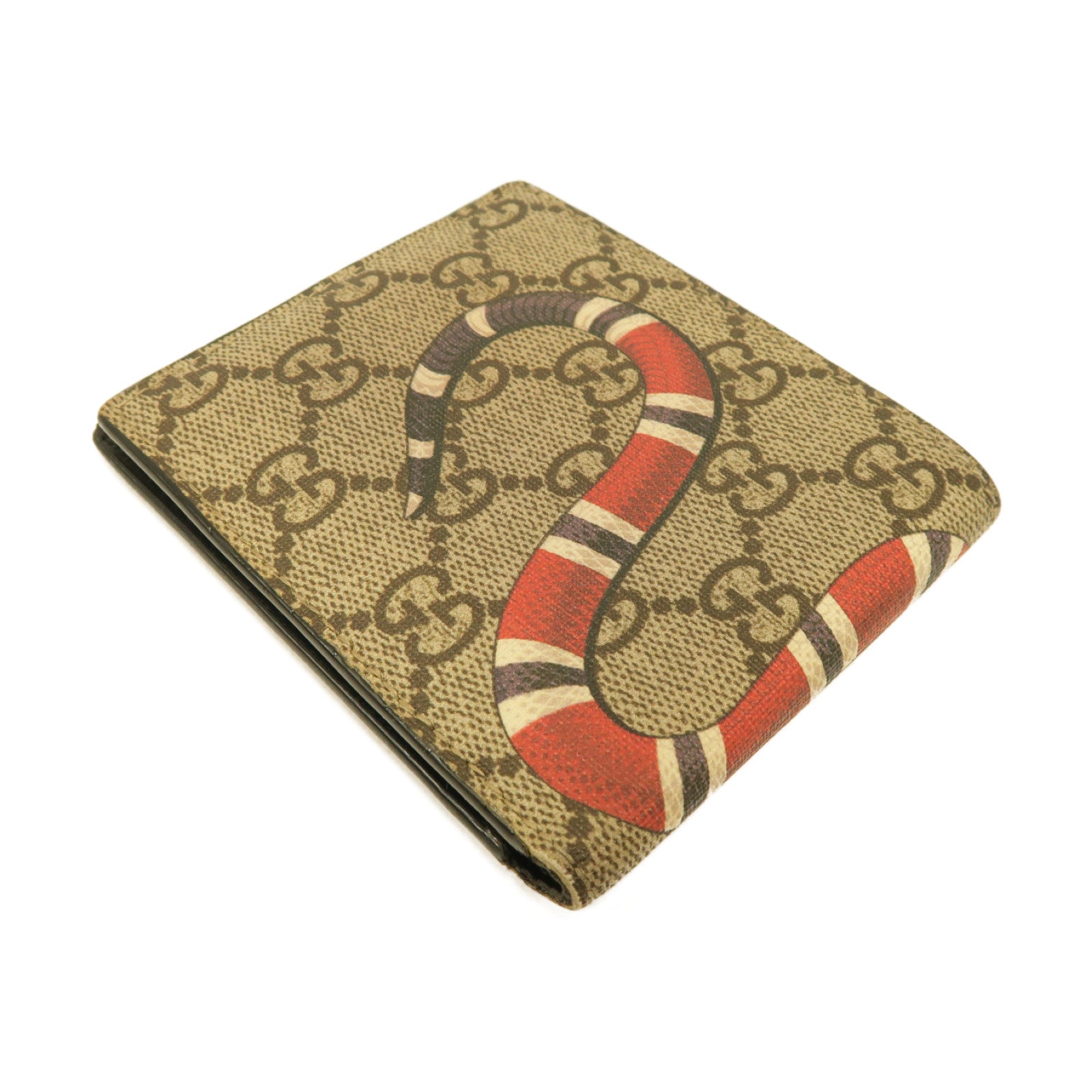 GUCCI 塗層帆布Wallet折疊錢包米色