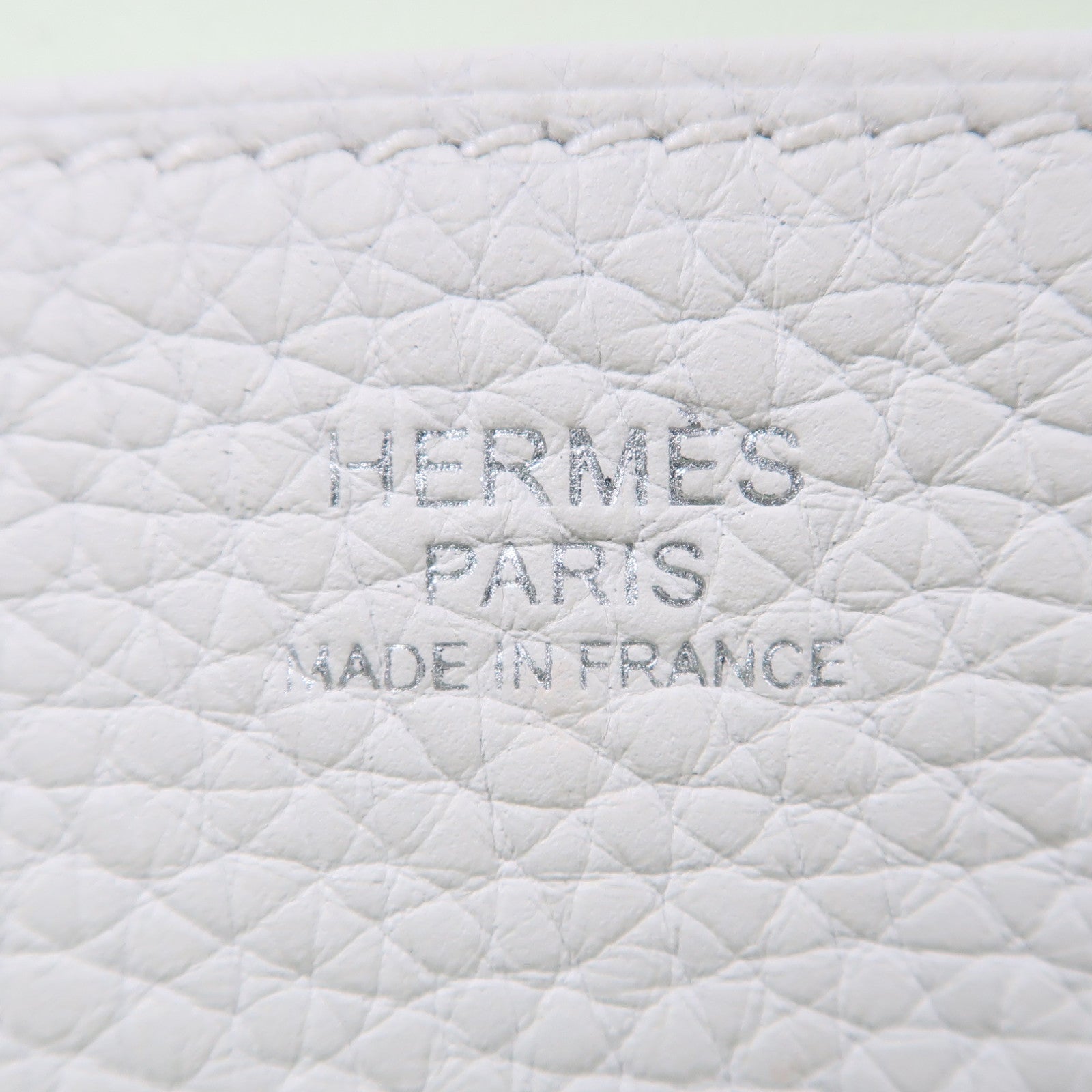 HERMES Clemence皮革Halzan 25銀扣手挽肩背兩用袋白色/淺綠色