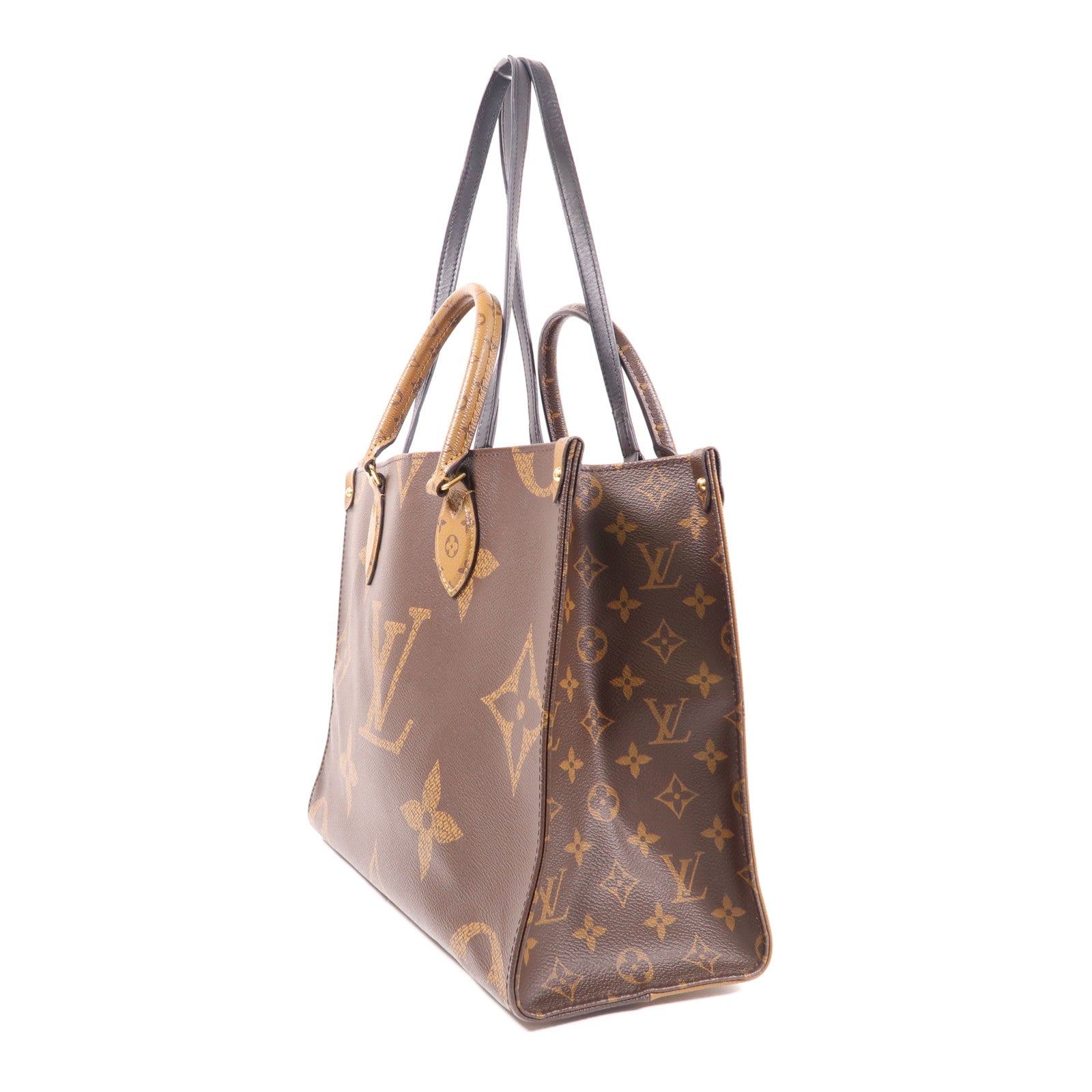 LOUIS VUITTON Monogram Giant On The Go MM金扣手挽肩背兩用袋