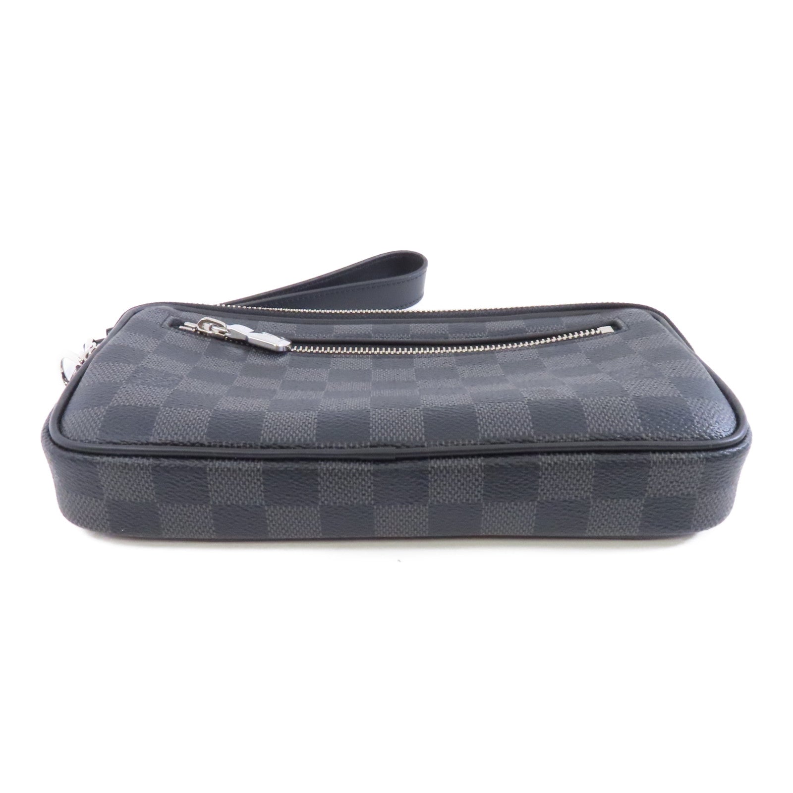 LOUIS VUITTON Damier Alpha Cluch銀扣手拿包黑色