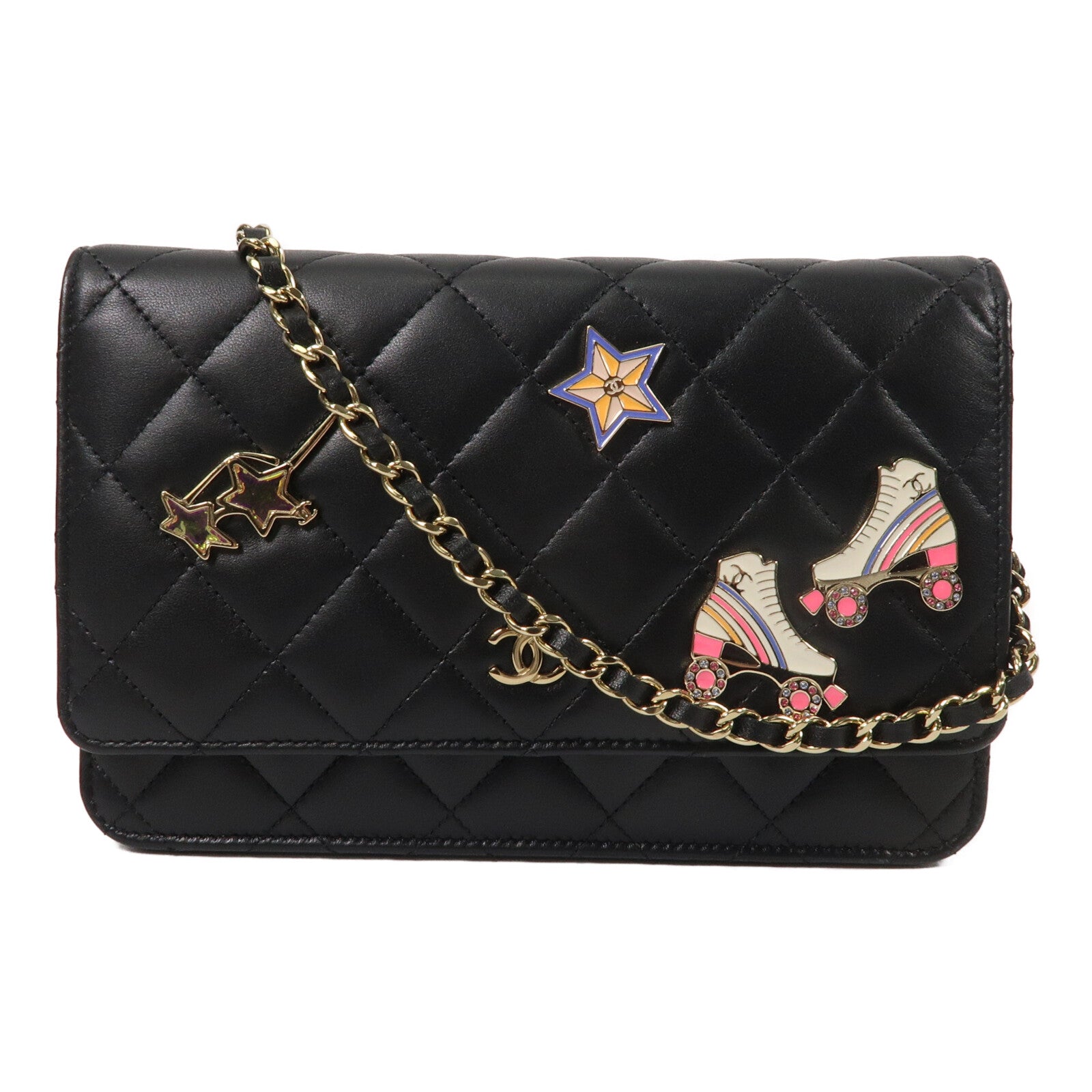 CHANEL 羊皮皮革WOC Wallet On Chain鏈帶肩背袋