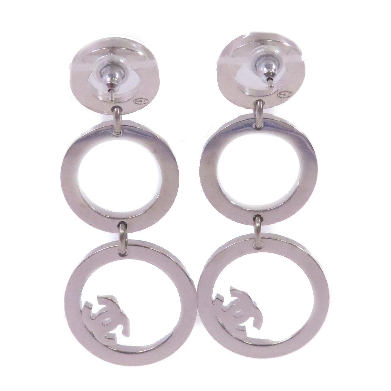 CHANEL 金屬/水鑽Rhinestones Earrings耳環銀色