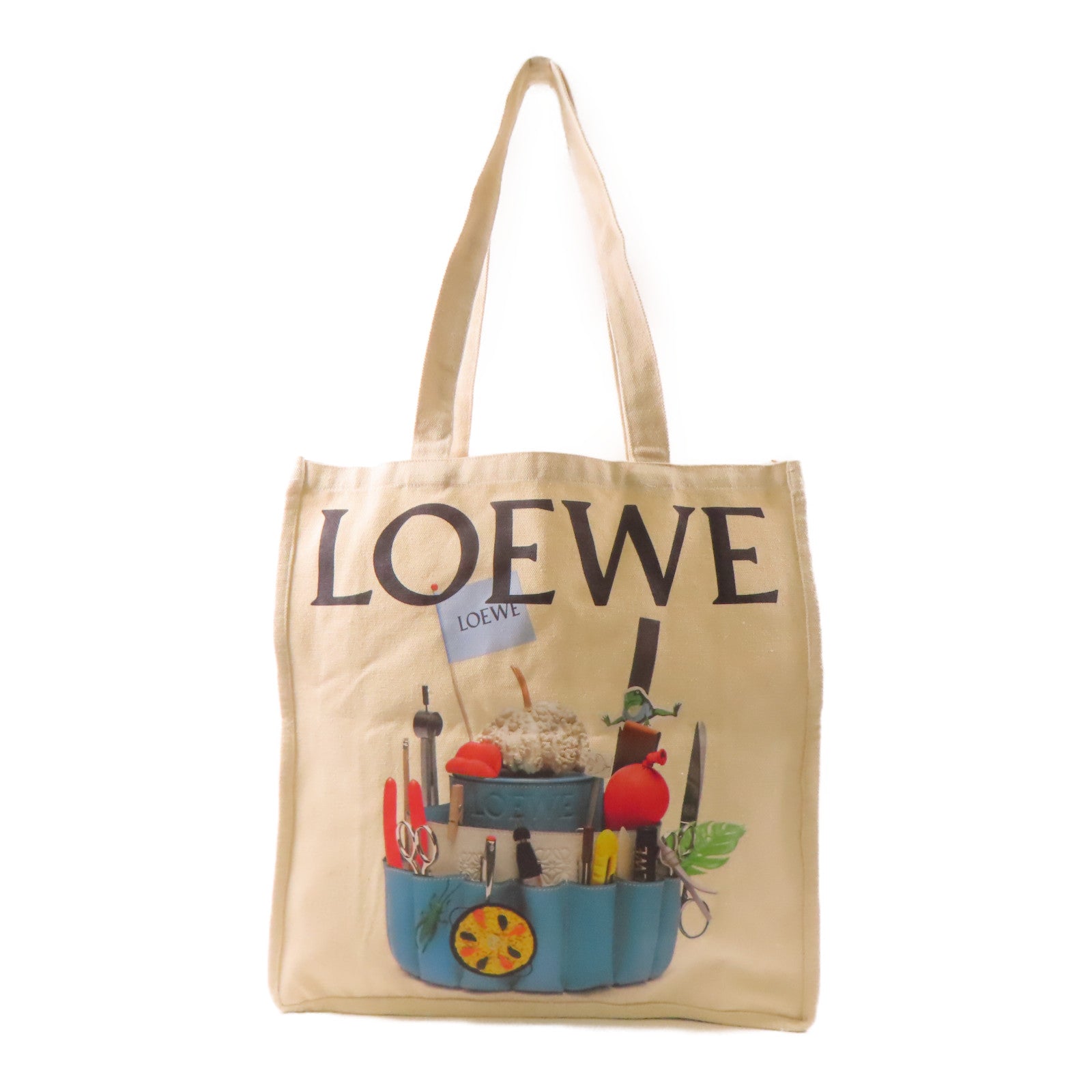 LOEWE 帆布Tote Bag肩背袋米色