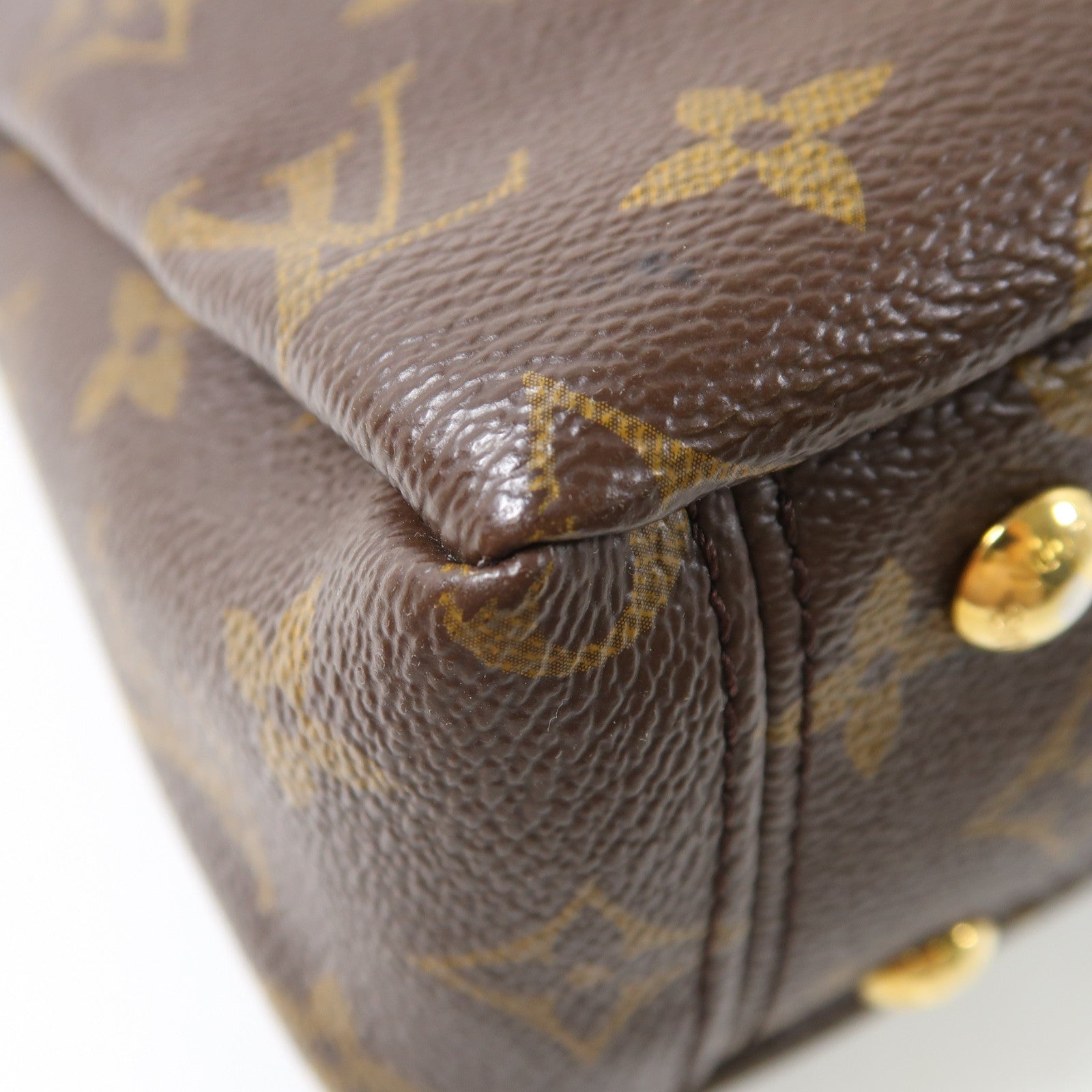 LOUIS VUITTON Monogram Pallas BB金扣手挽肩背兩用袋啡色/紅色