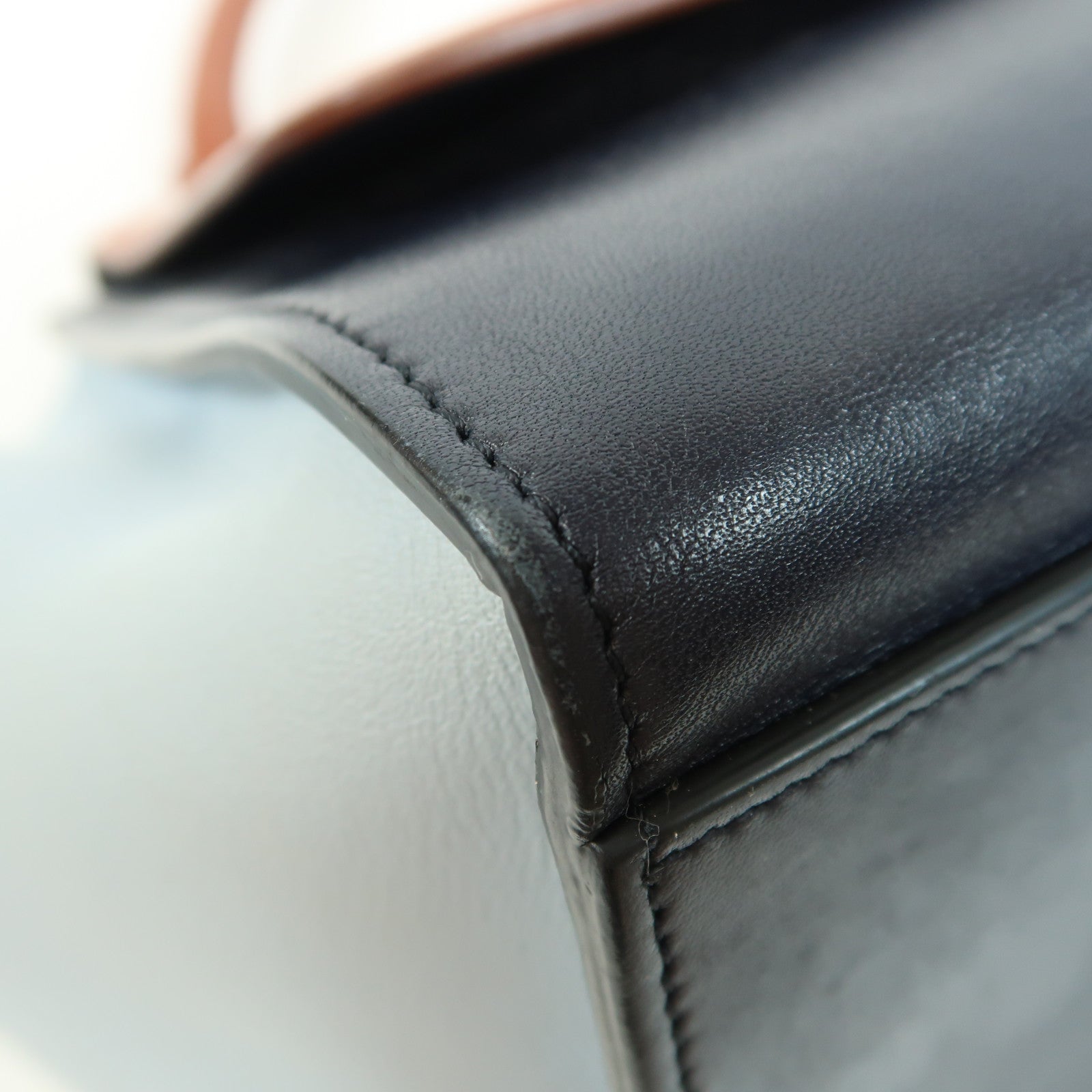 CELINE 牛皮皮革Trapeze銀扣手挽肩背兩用袋