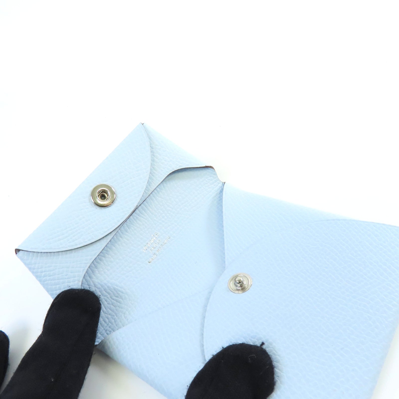 HERMES 【激減優惠】Epsom皮革Bastia Coin Purse銀扣零錢包Bleu Brume霧霾藍