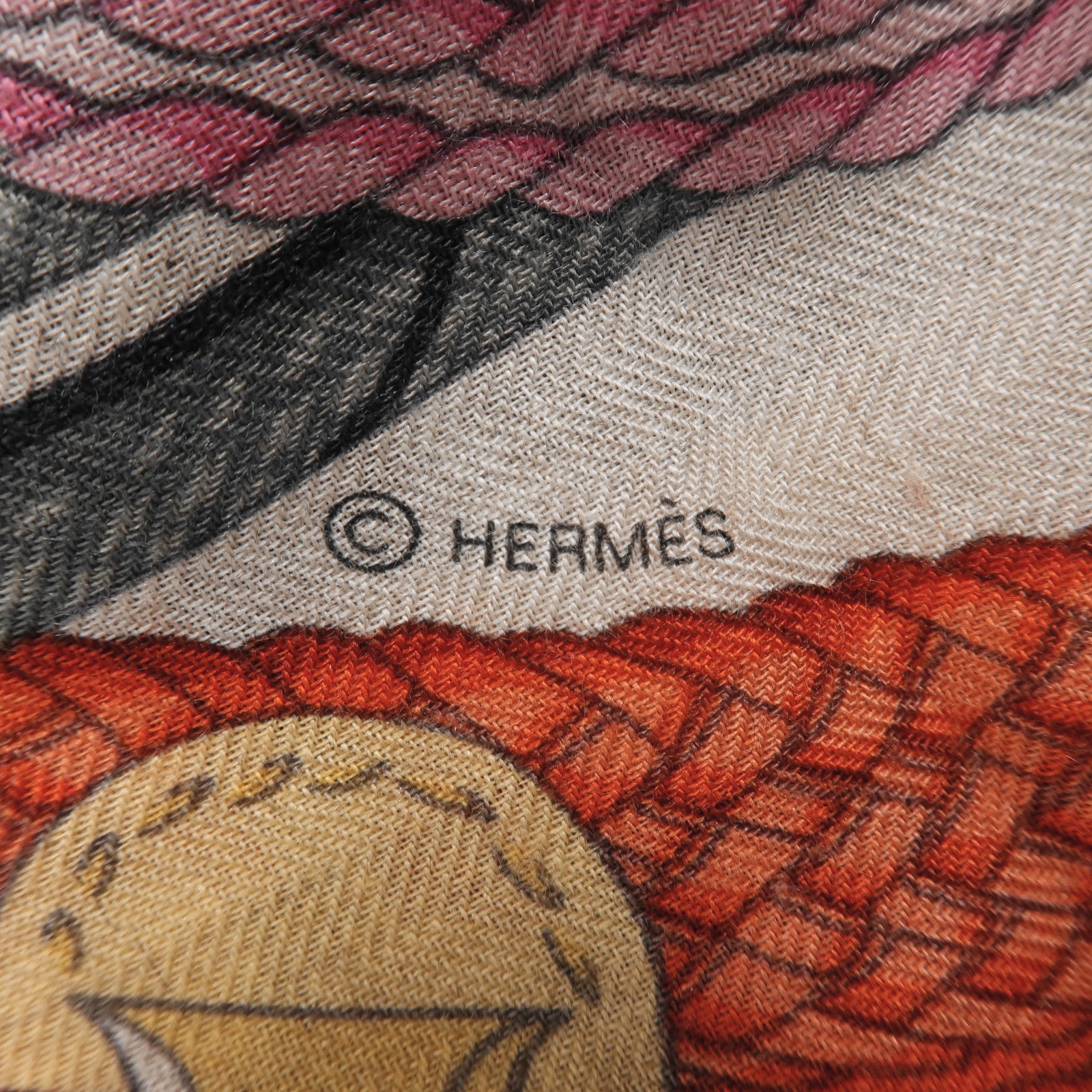 HERMES 羊絨/絲質Scarf 140x140圍巾