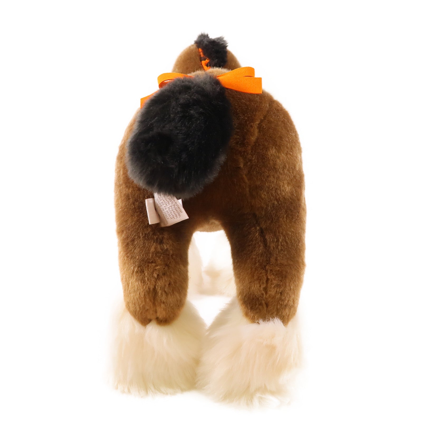 HERMES Cheval Hermy GM Plush Toy Polyester Brown/White 