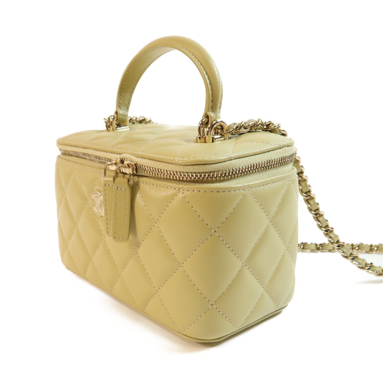 CHANEL 牛皮皮革Handle Vanity金扣手挽肩背兩用袋