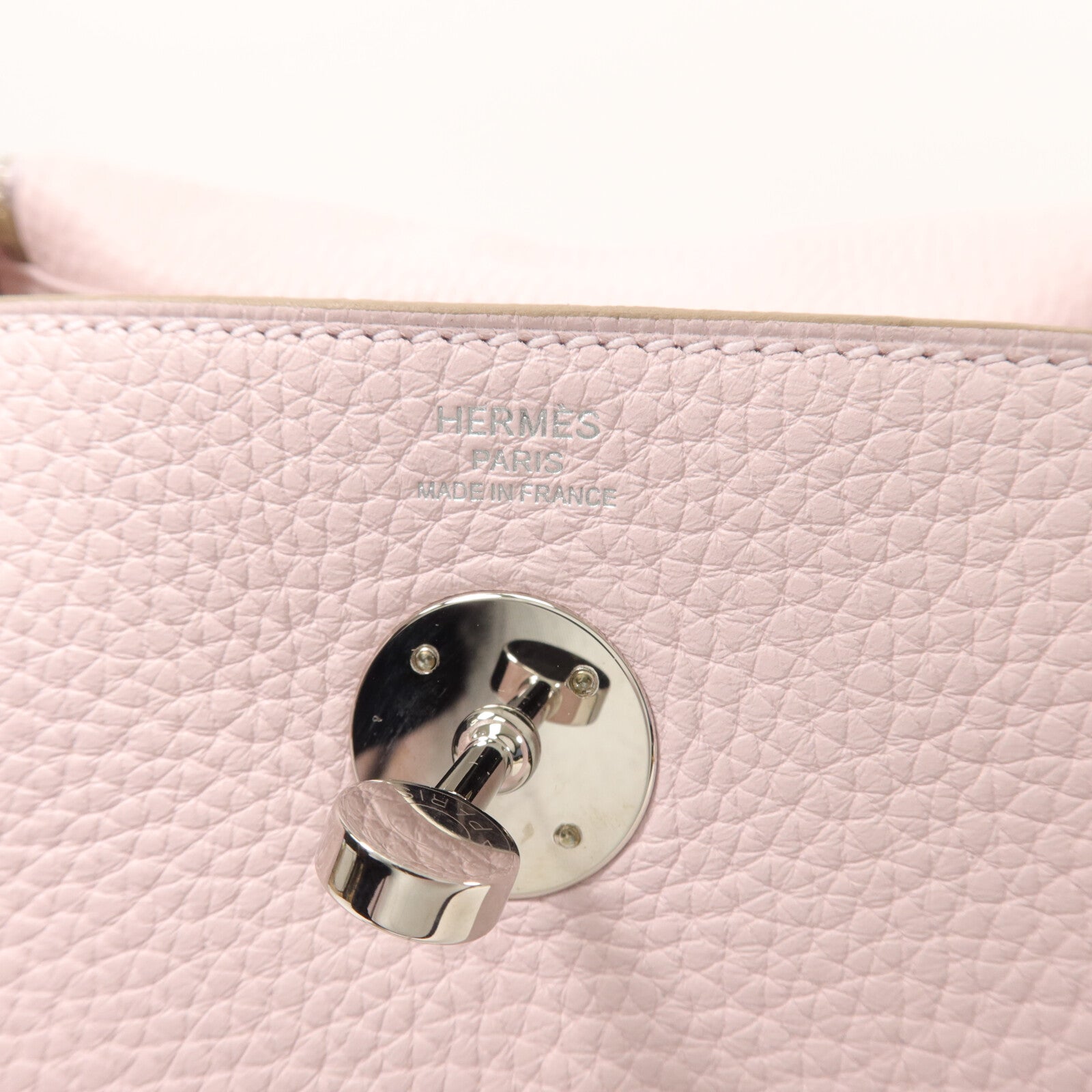HERMES Clemence皮革Lindy 26手挽肩背兩用袋Mauve Pale