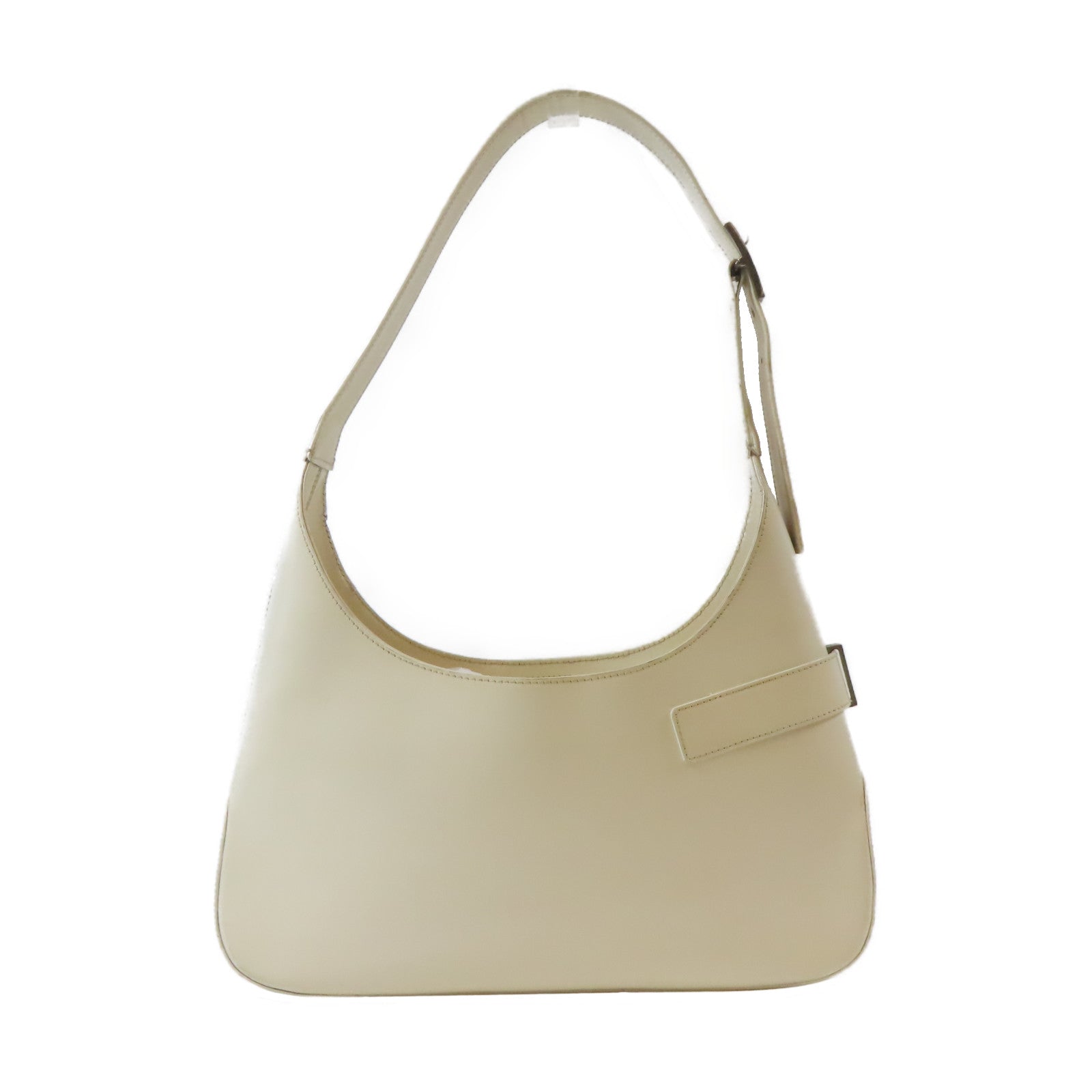 Salvatore Ferragamo 牛皮皮革Shoulder Bag銀扣手挽袋白色
