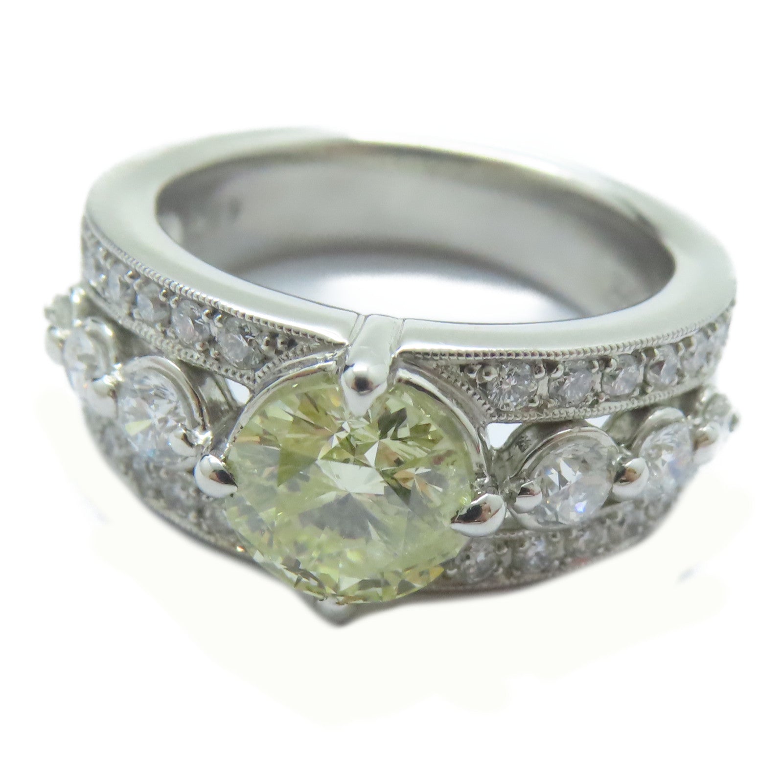 JEWELRY PT900鉑金Diamond Ring 1.181ct鑽石/0.67ct鑚石戒指US#5.5