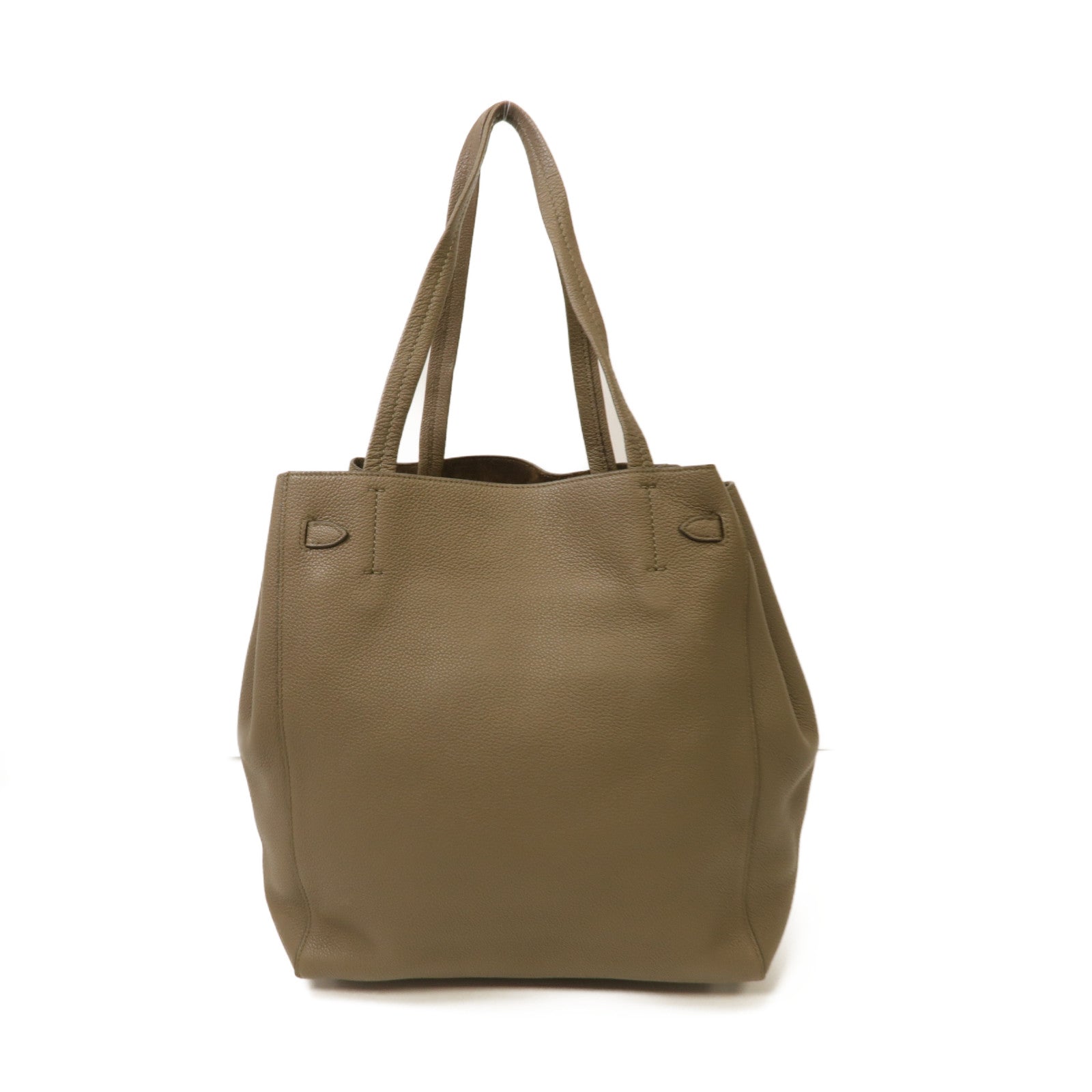 CELINE 牛皮皮革Shoulder Bag金扣肩背袋灰色