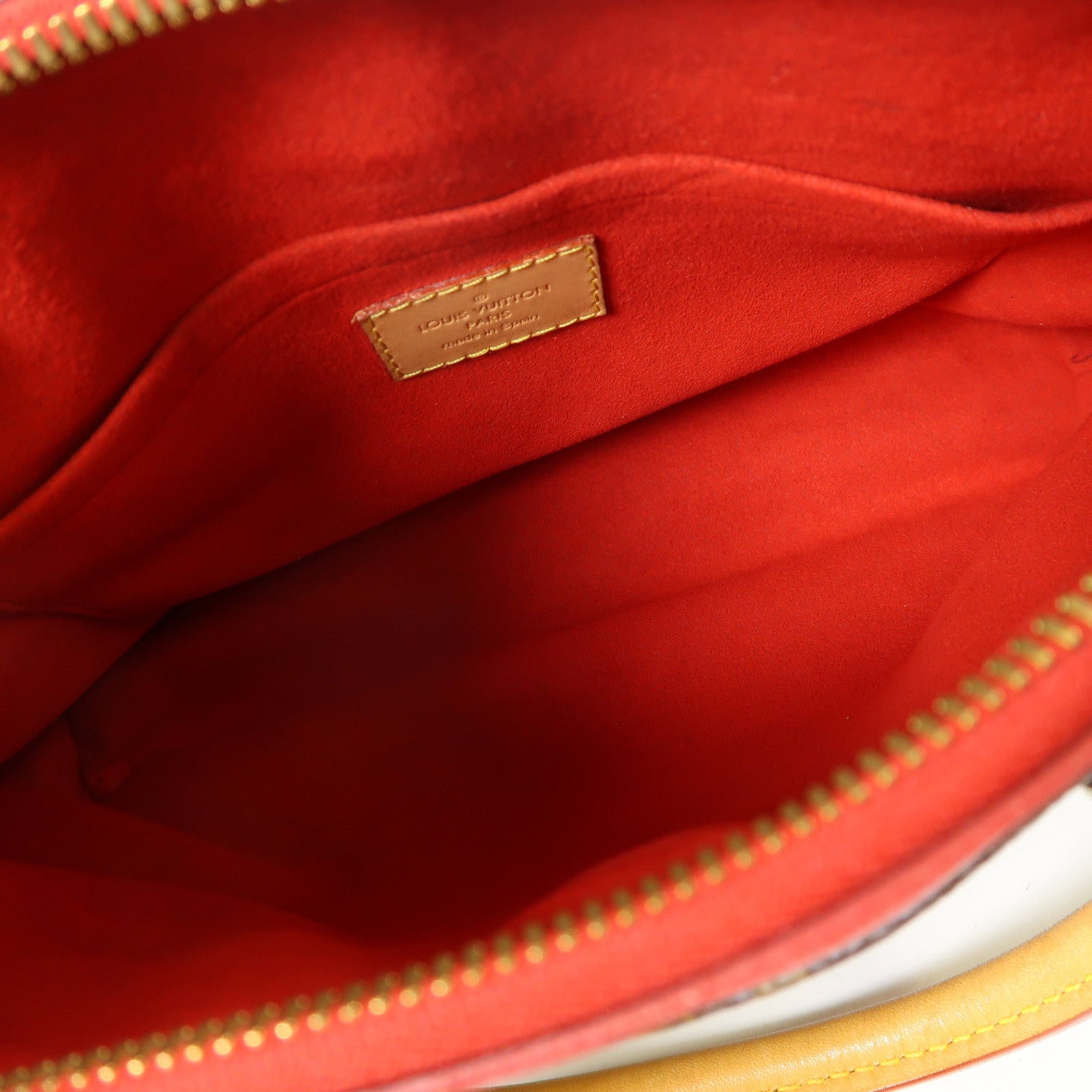 LOUIS VUITTON Monogram Pallas BB金扣手挽肩背兩用袋啡色/紅色