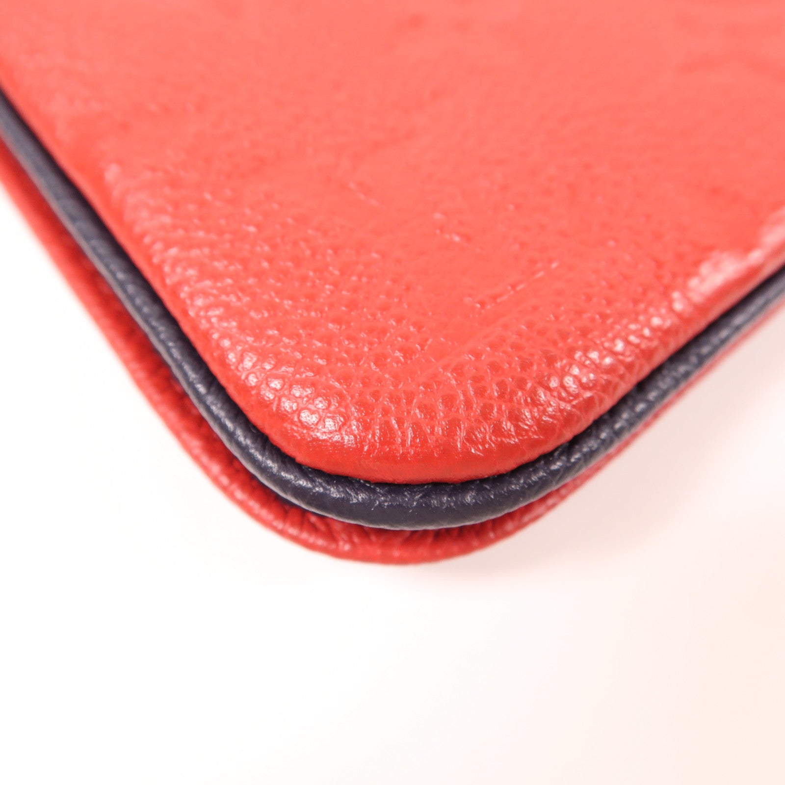 LOUIS VUITTON Monogram Empreinte Pochette Double Zip金扣鏈帶肩背袋深藍色/紅色