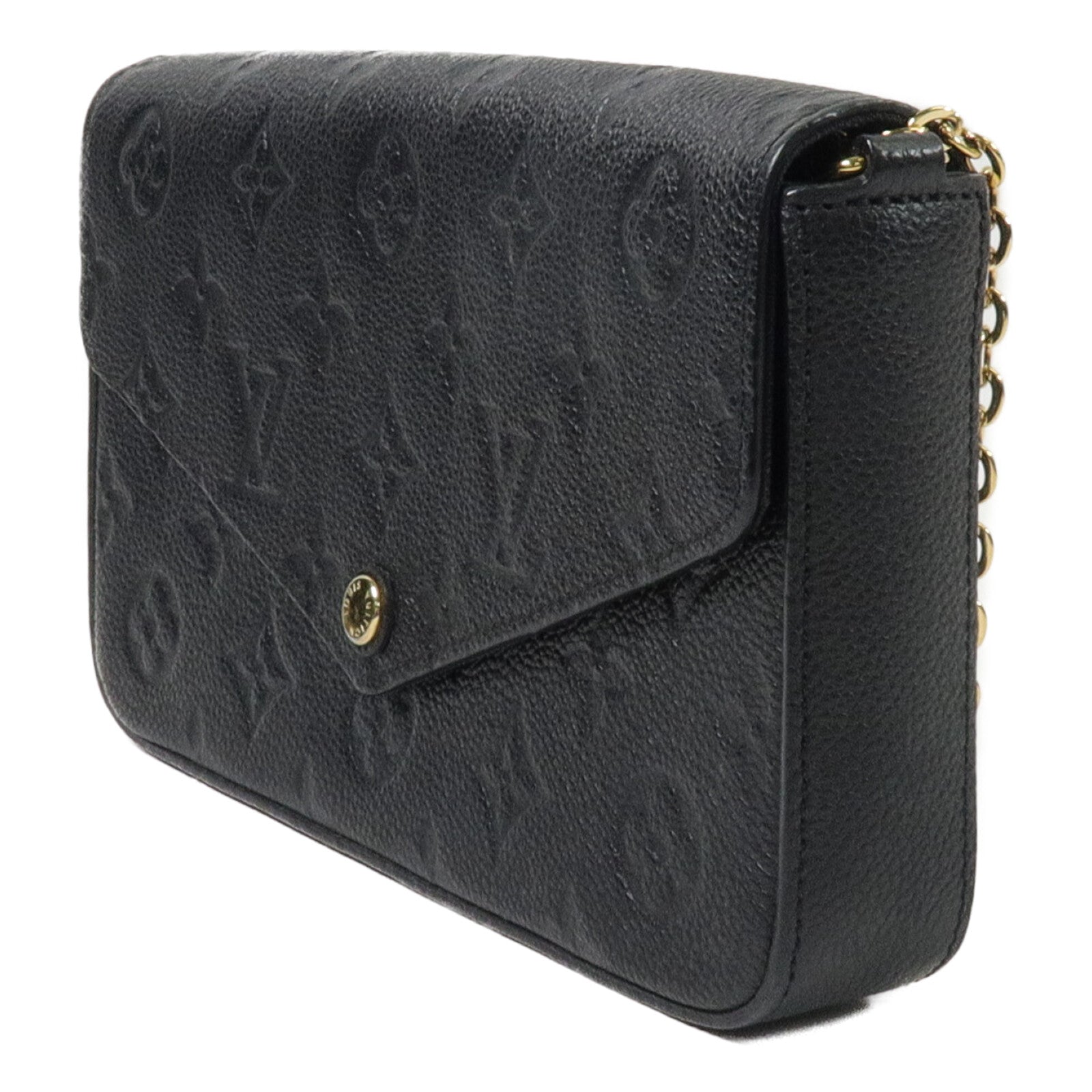LOUIS VUITTON Monogram Empreinte Felicie Pochette 金扣鏈帶肩背袋
