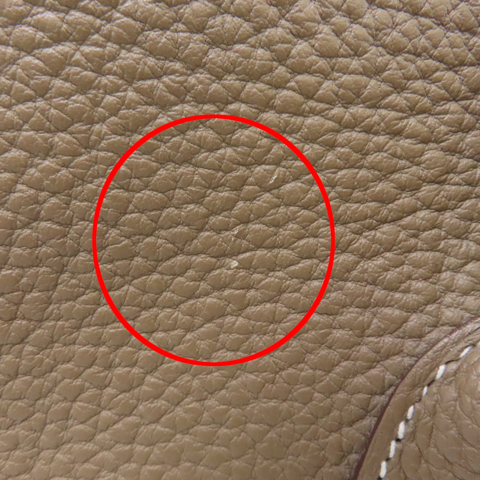 HERMES Clemence皮革GardenParty PM銀扣手挽袋Etoupe/米灰色