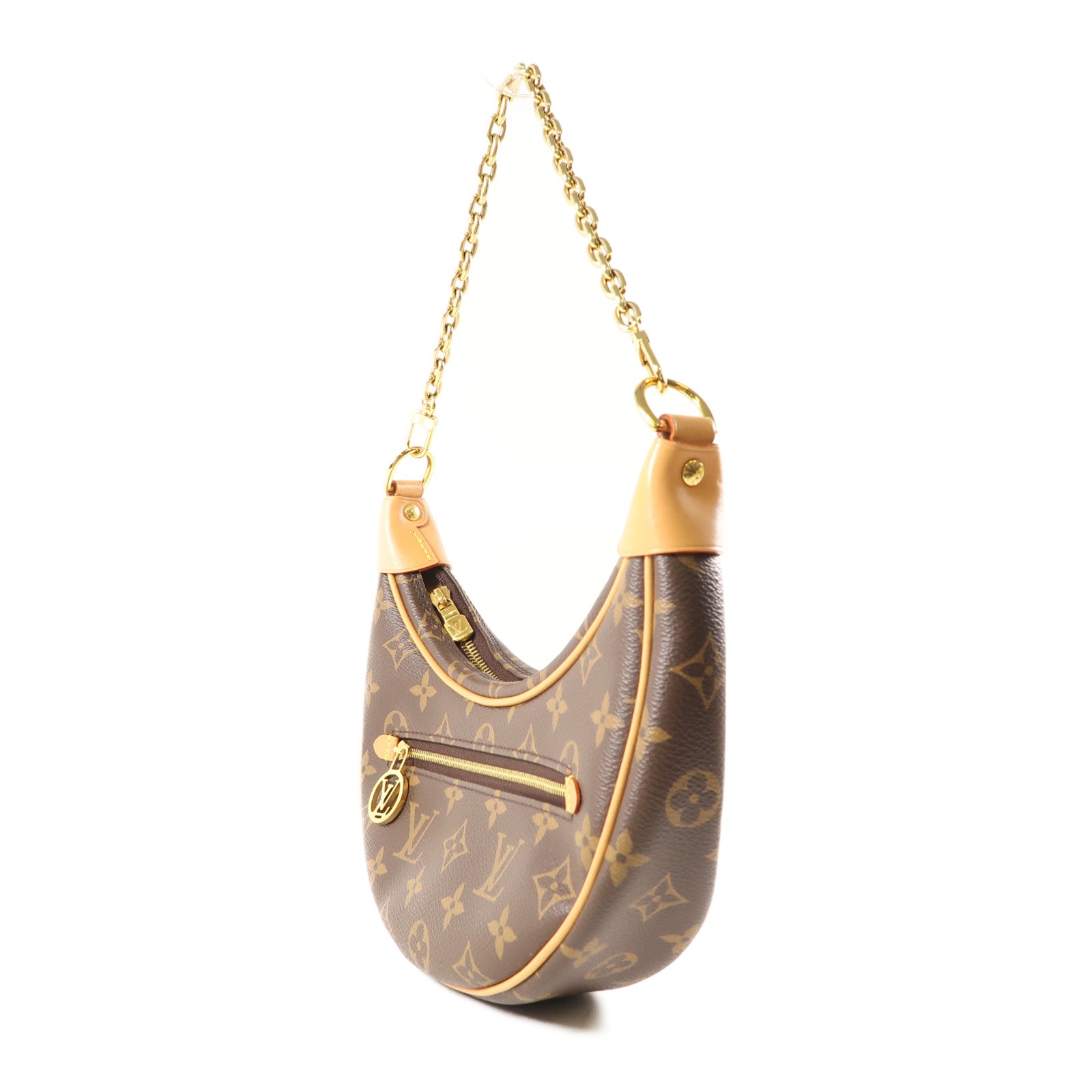 LOUIS VUITTON Monogram Loop金扣肩背袋棕色