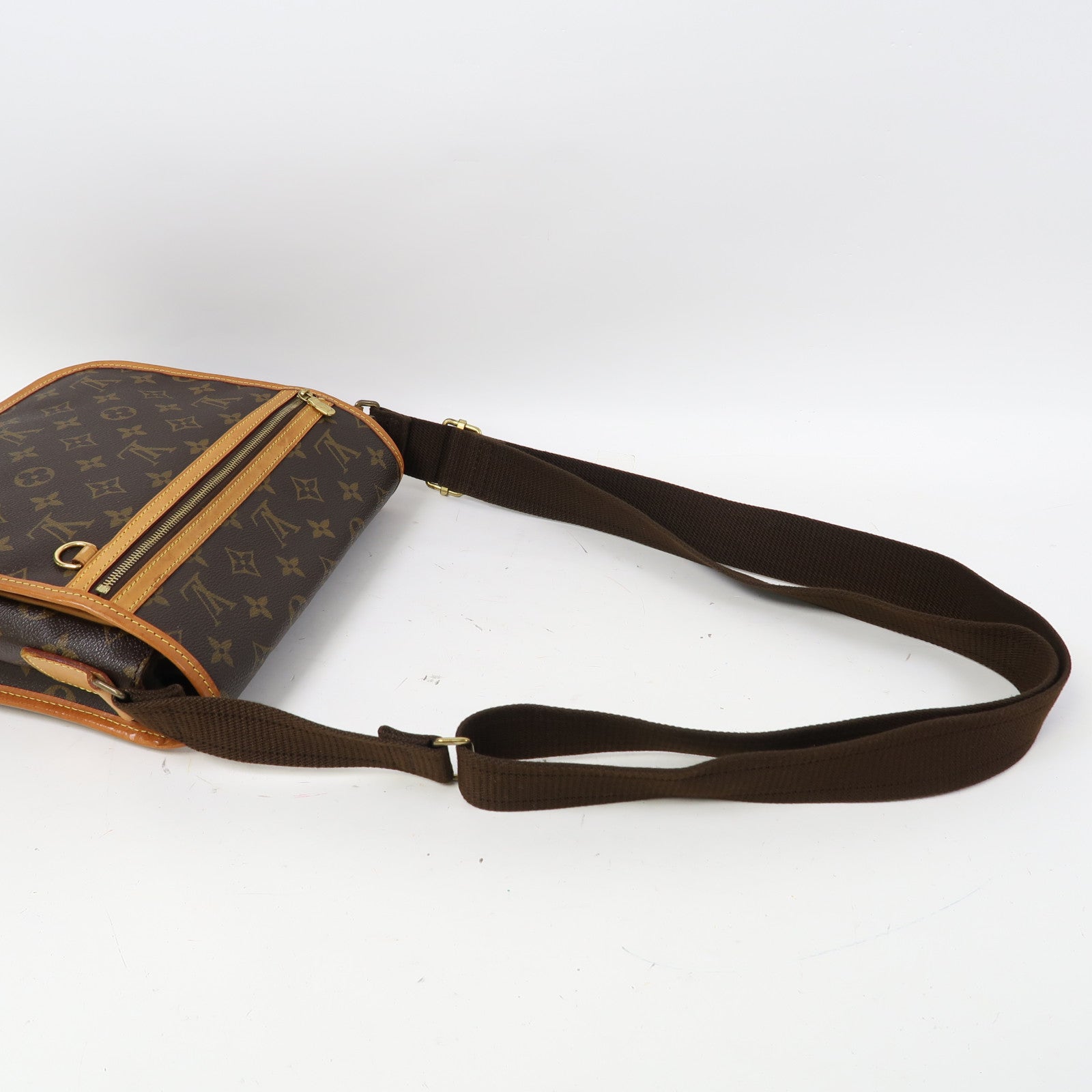 LOUIS VUITTON Monogram Bosphore PM金扣肩背袋啡色