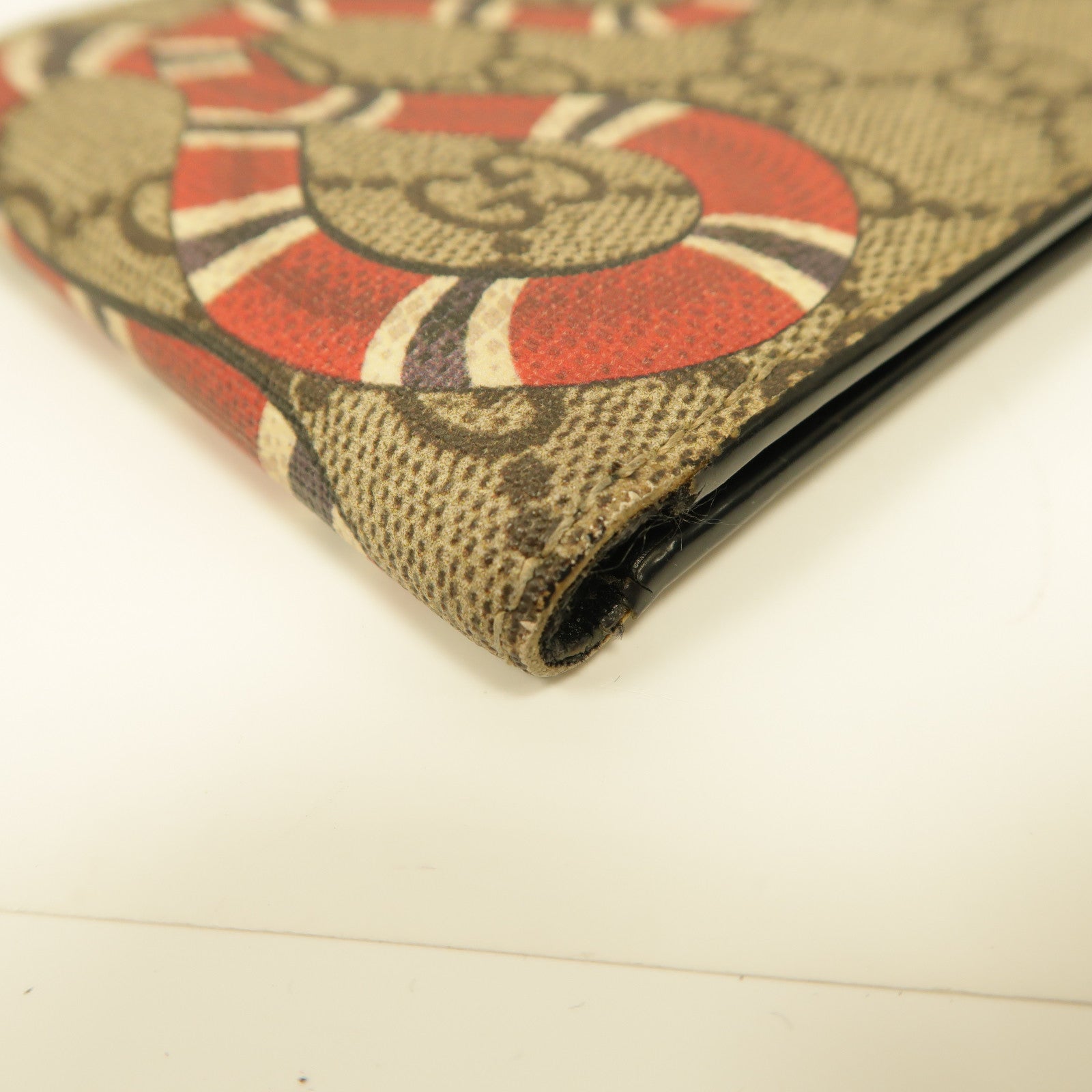 GUCCI 塗層帆布Wallet折疊錢包米色