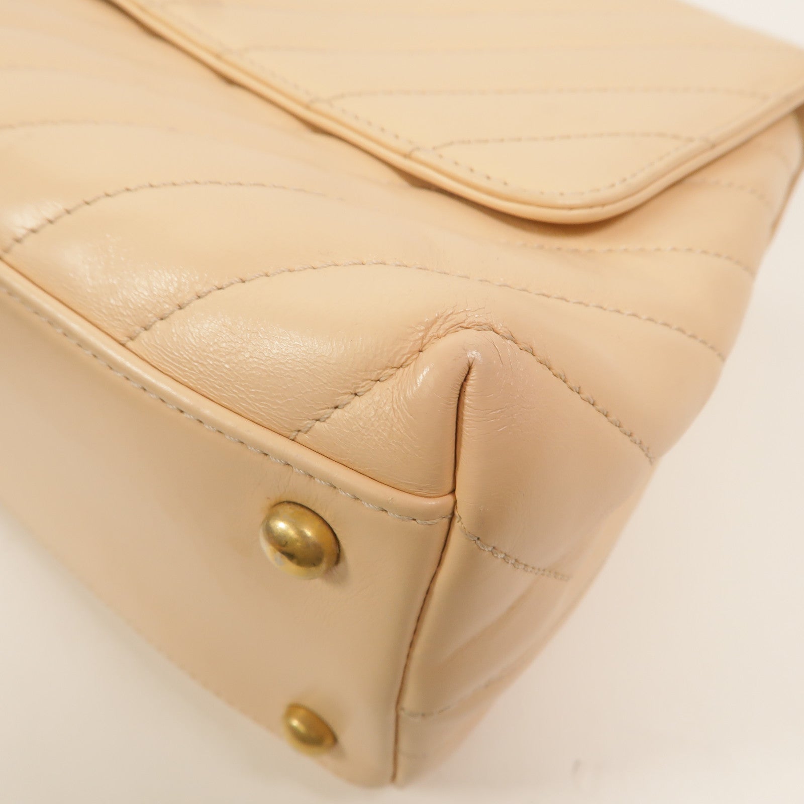 CHANEL 牛皮皮革Coco Handle Flap Bag鏈帶手挽肩背兩用袋