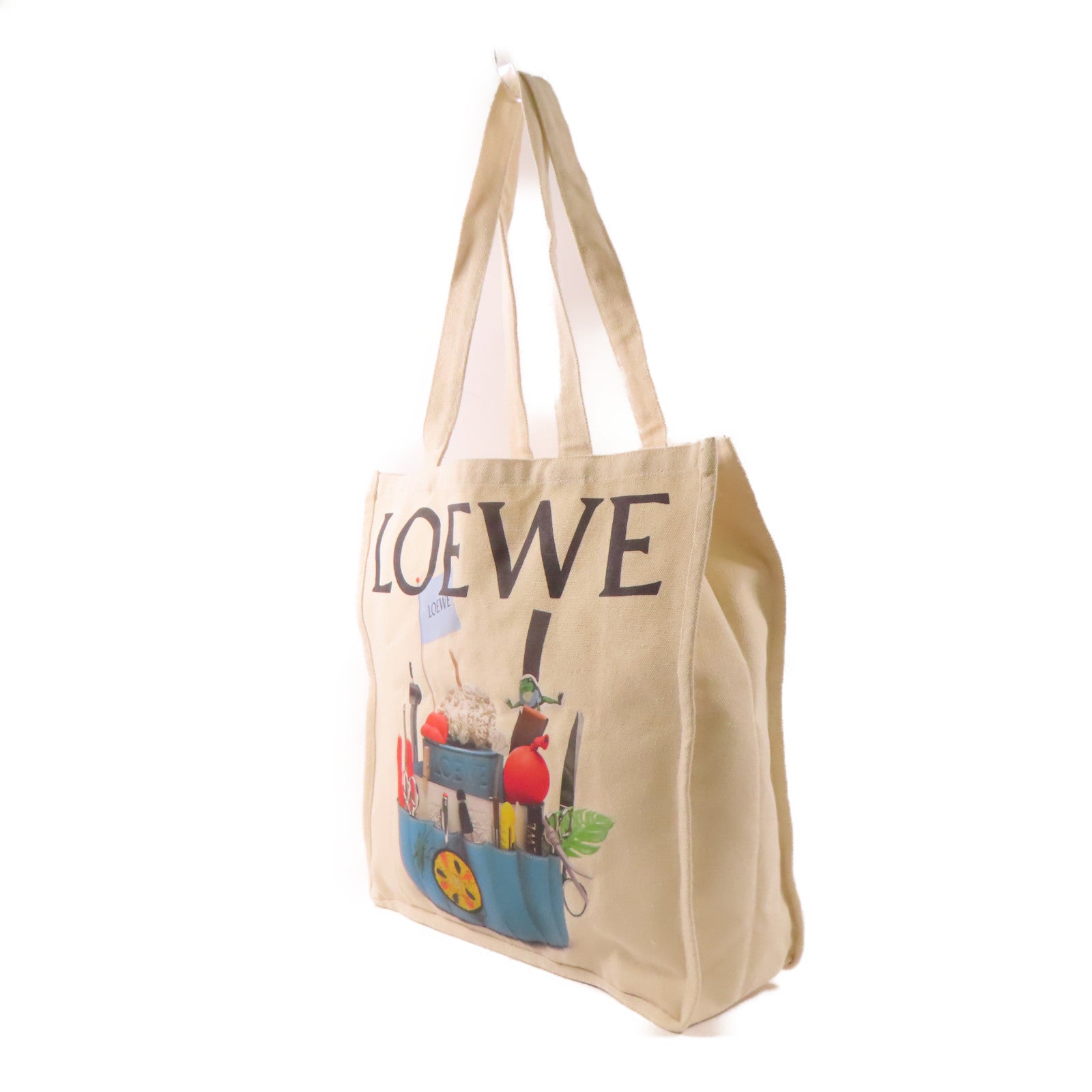 LOEWE 帆布Tote Bag肩背袋米色