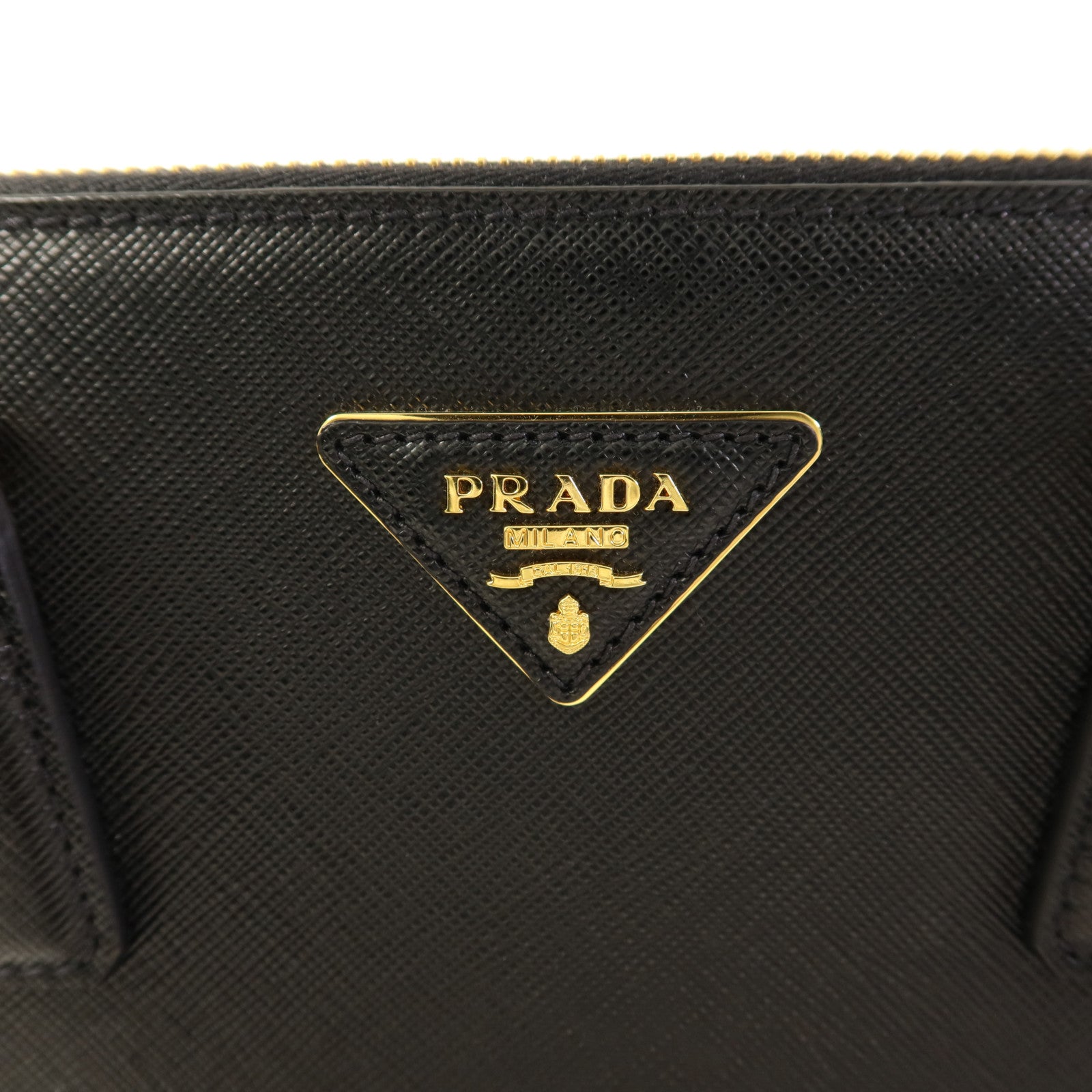 PRADA Saffiano皮革Galleria金扣手挽肩背兩用袋