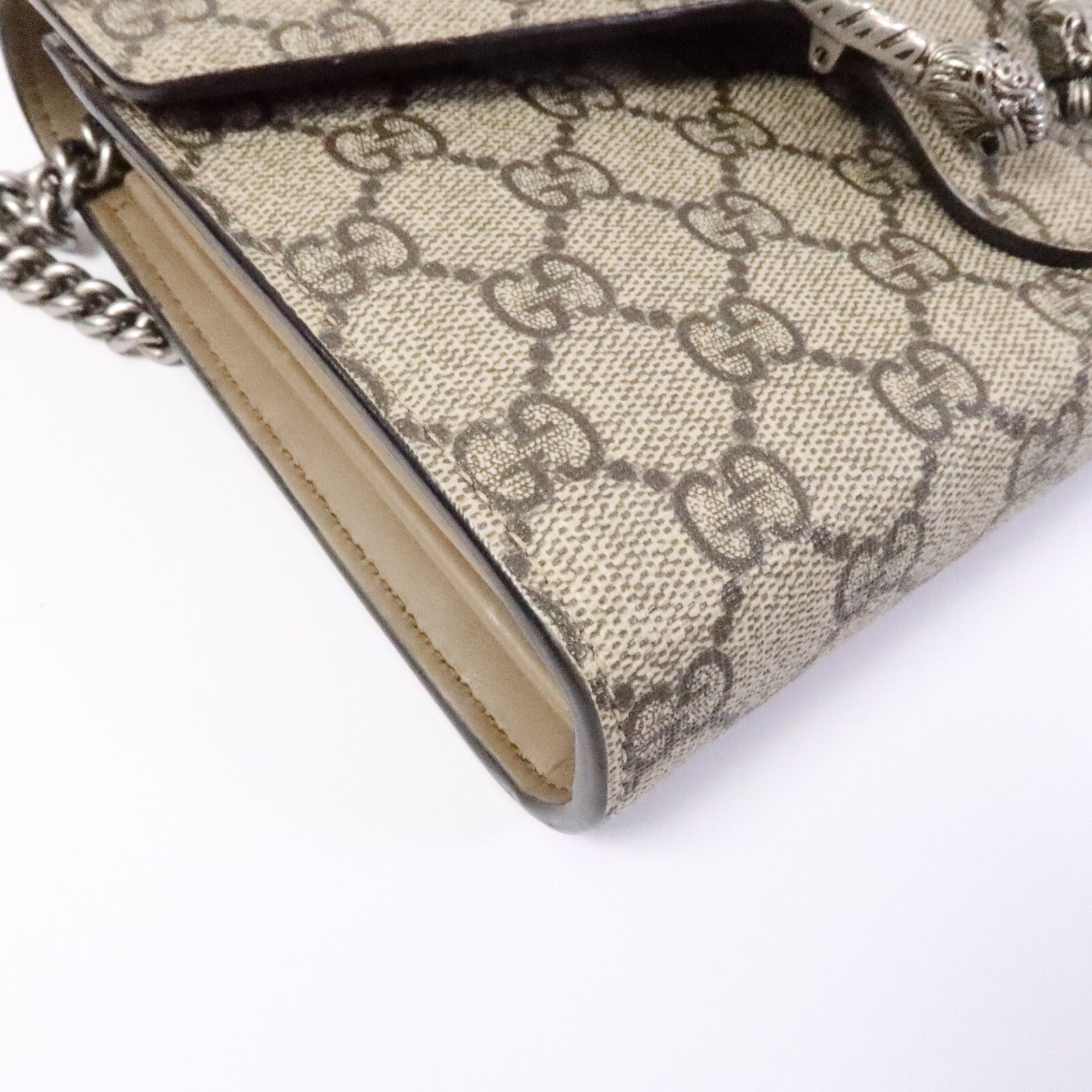 GUCCI 塗層帆布Dionysus Wallet On Chain鏈帶肩背袋