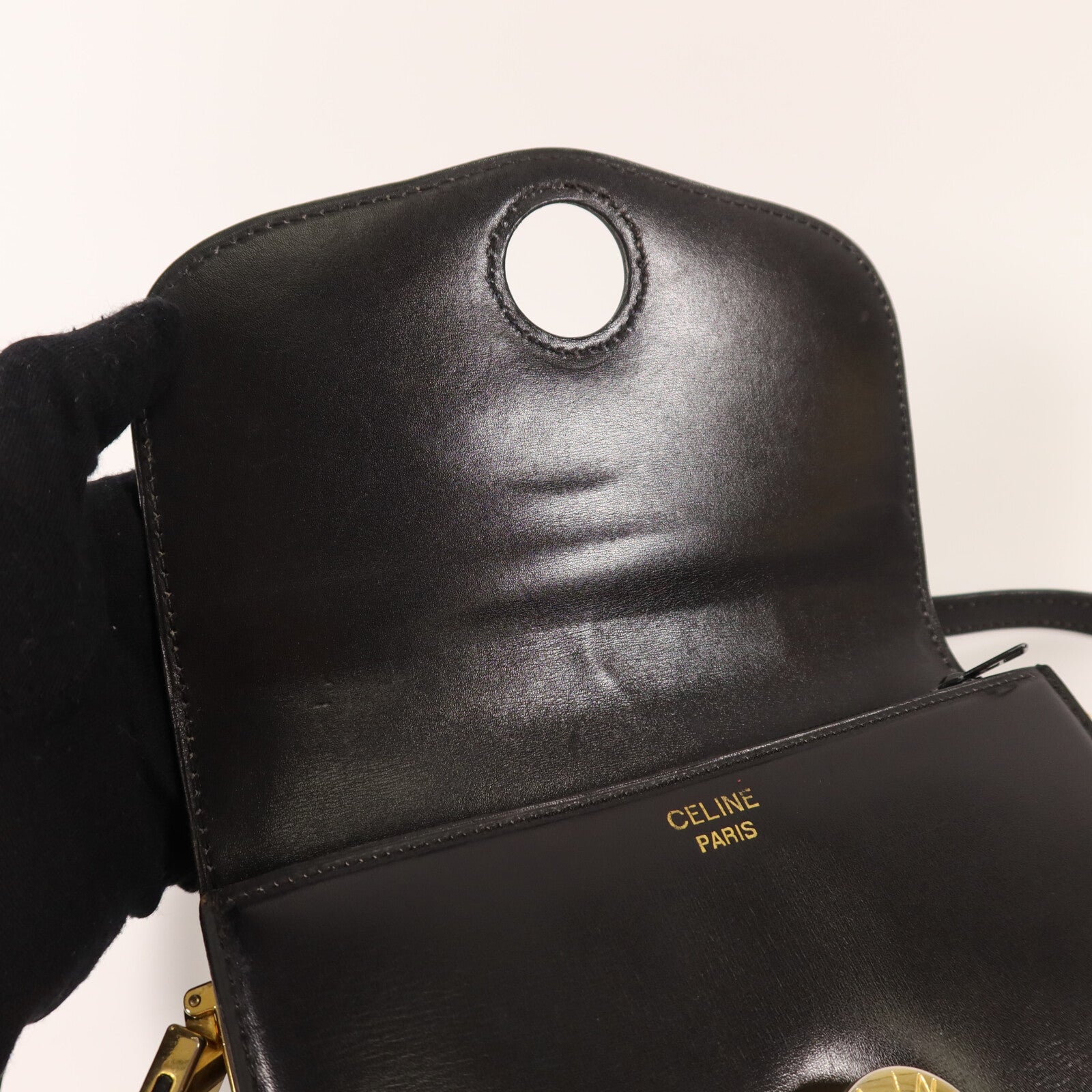 CELINE 牛皮皮革Vintage Shoulder Bag肩背袋