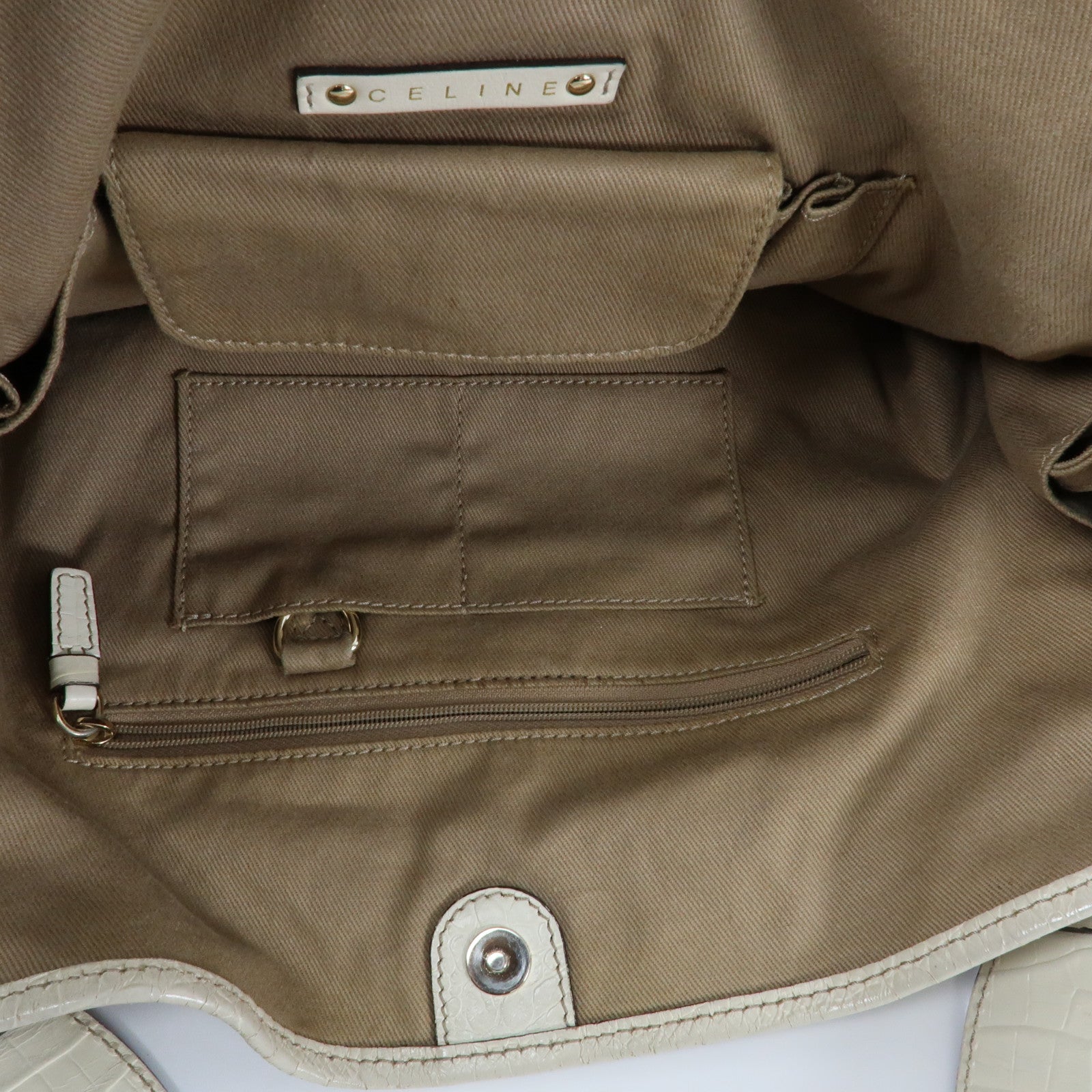 CELINE 帆布/牛皮皮革Bitter Sweet金扣手挽袋