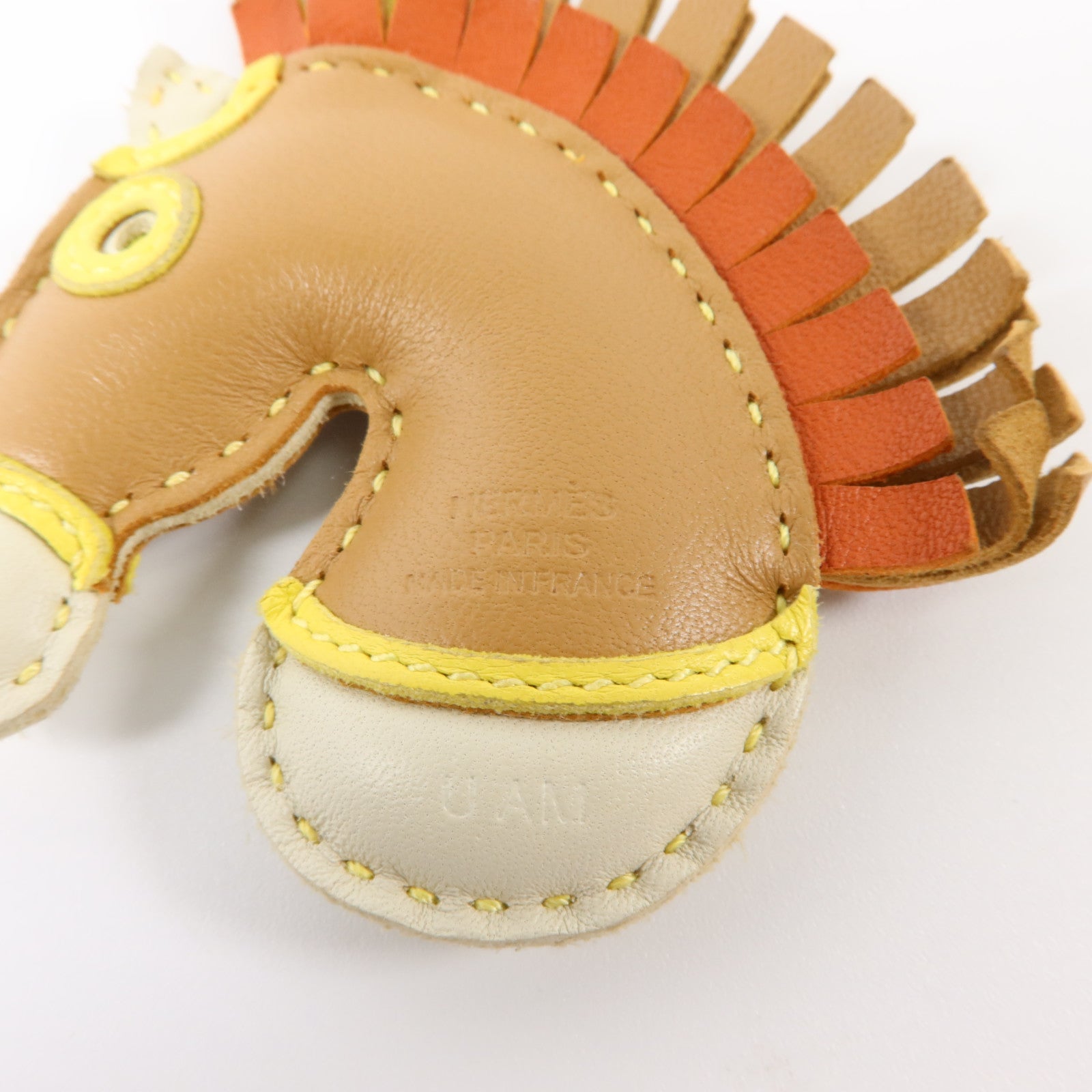 HERMES Milo皮革Geegee Camail掛飾Chai/Craie/Lime/Cornaline