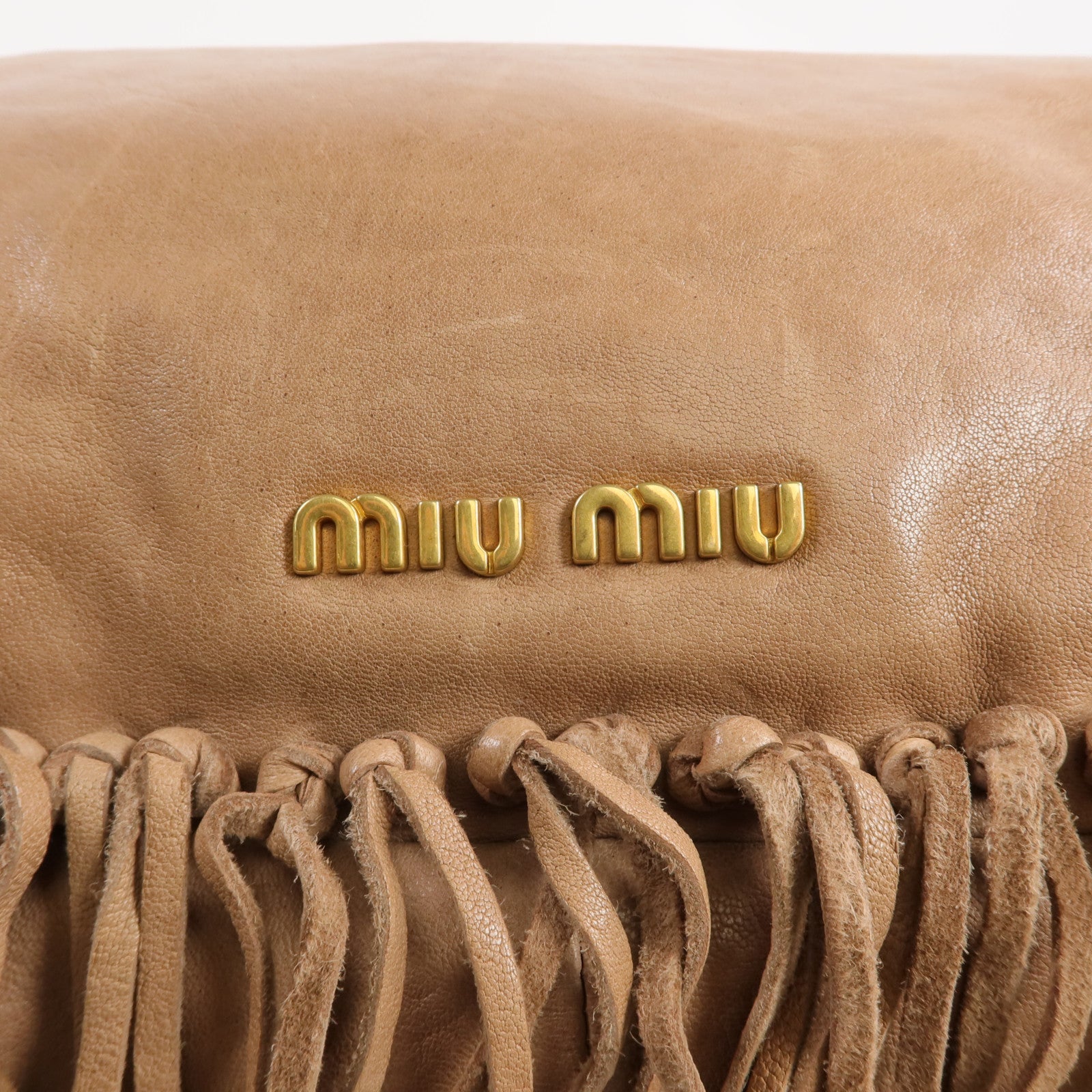 Miu Miu 牛皮皮革2 Way Shoulder金扣手挽肩背兩用袋