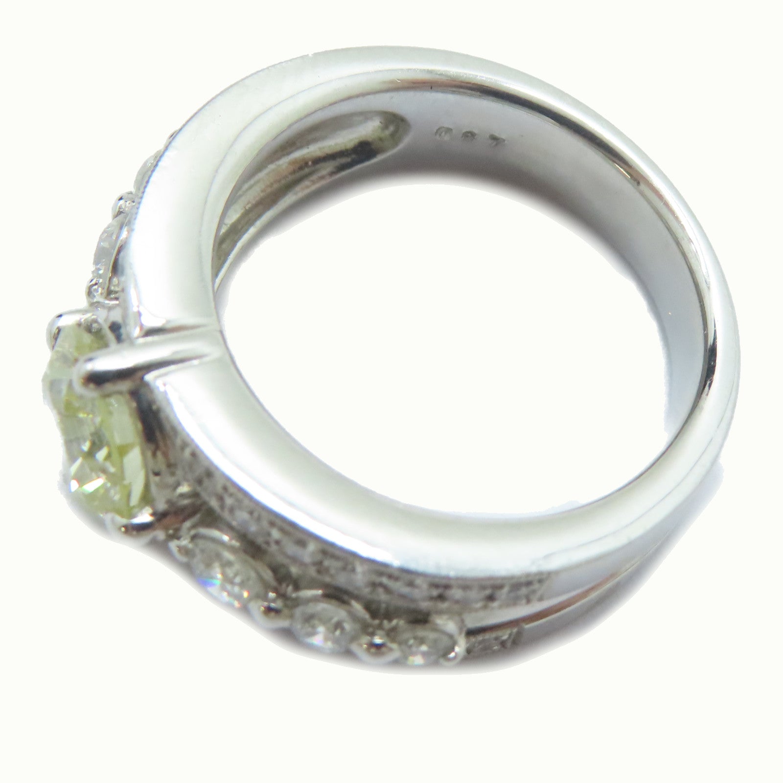 JEWELRY PT900鉑金Diamond Ring 1.181ct鑽石/0.67ct鑚石戒指US#5.5