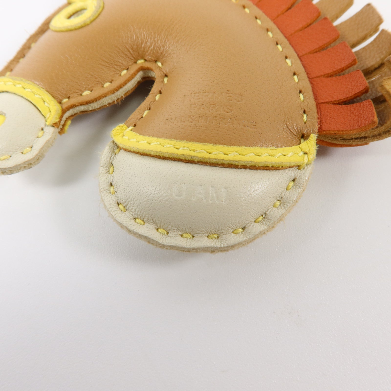 HERMES Milo皮革Geegee Camail掛飾Chai/Craie/Lime/Cornaline