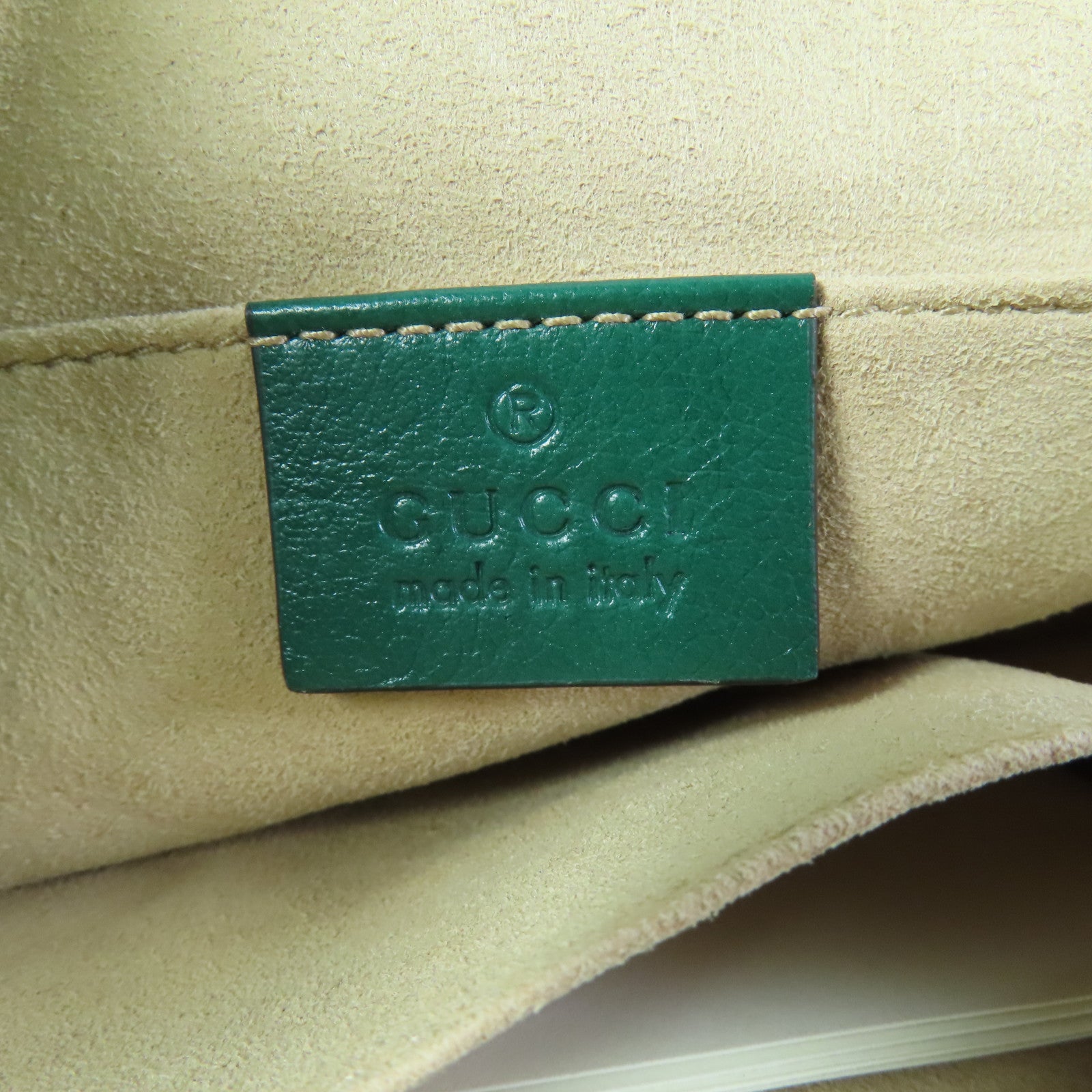 GUCCI GG Shoulder Bag 524620 Calfskin Leather Green