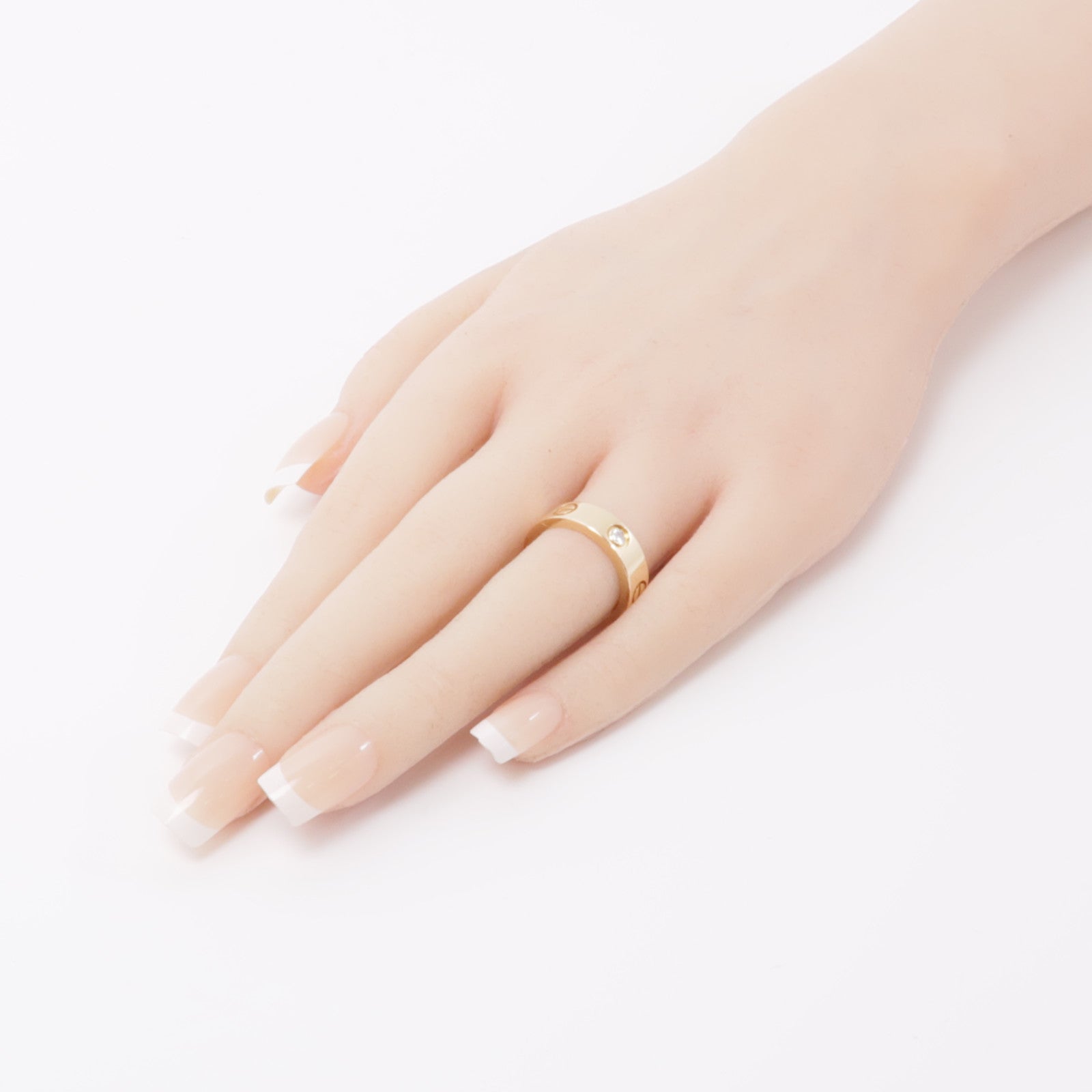 CARTIER 18K玫瑰金Love Ring 3 Diamonds鑽石戒指Cartier#52/US#6