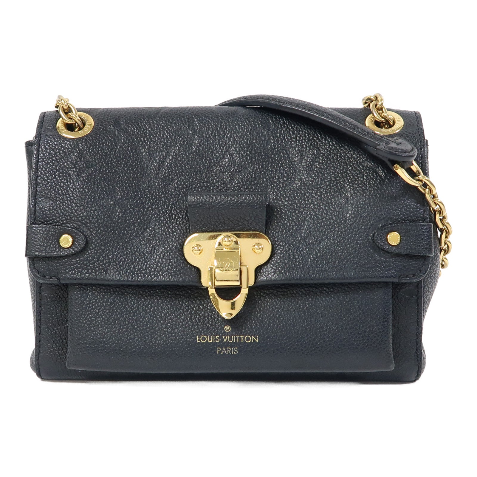 LOUIS VUITTON Monogram Empreinte Vavin BB Shoulder Bag金扣鏈帶肩背袋黑色