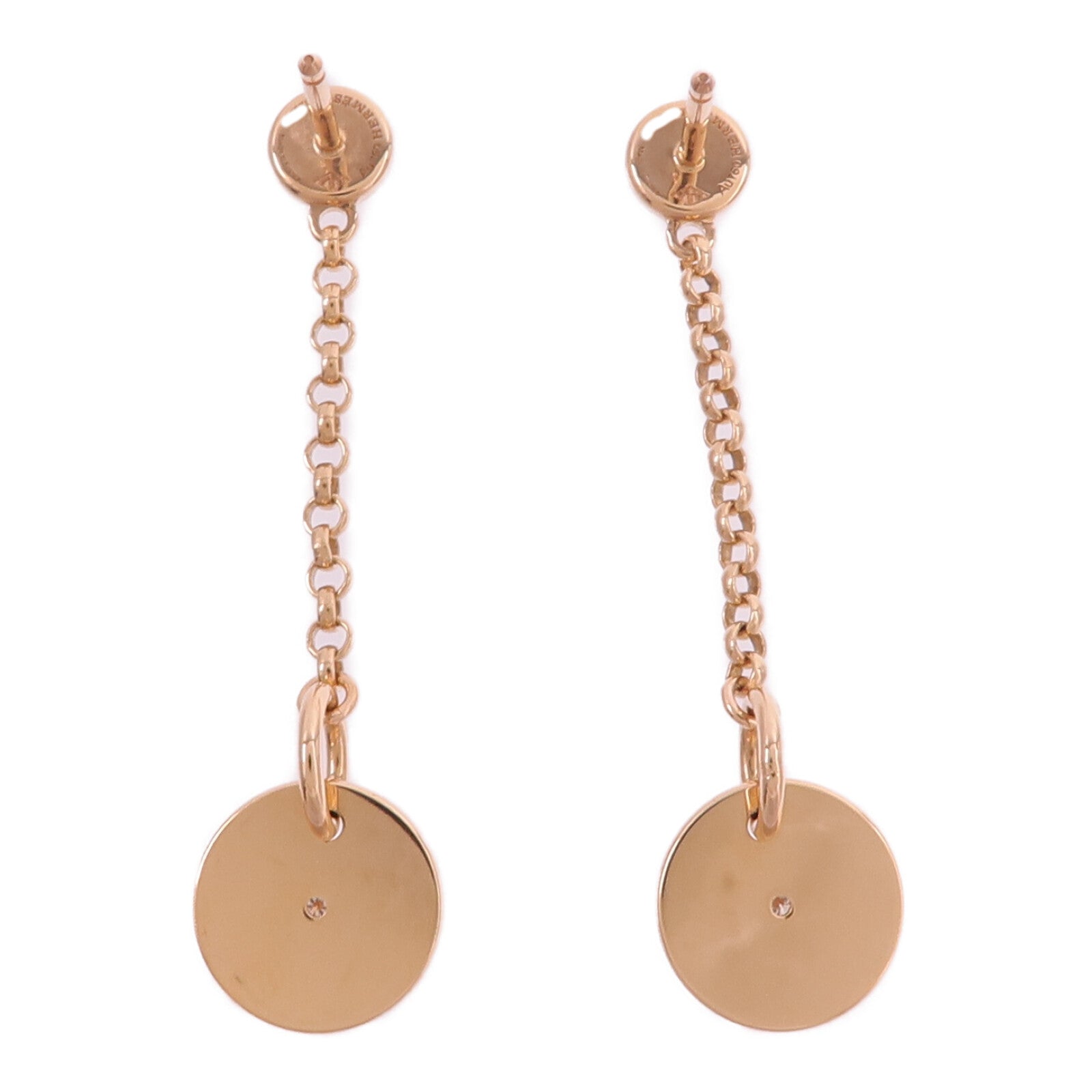HERMES 18K玫瑰金 Ex-Libris Clou de Selle Earrings鑽石耳環