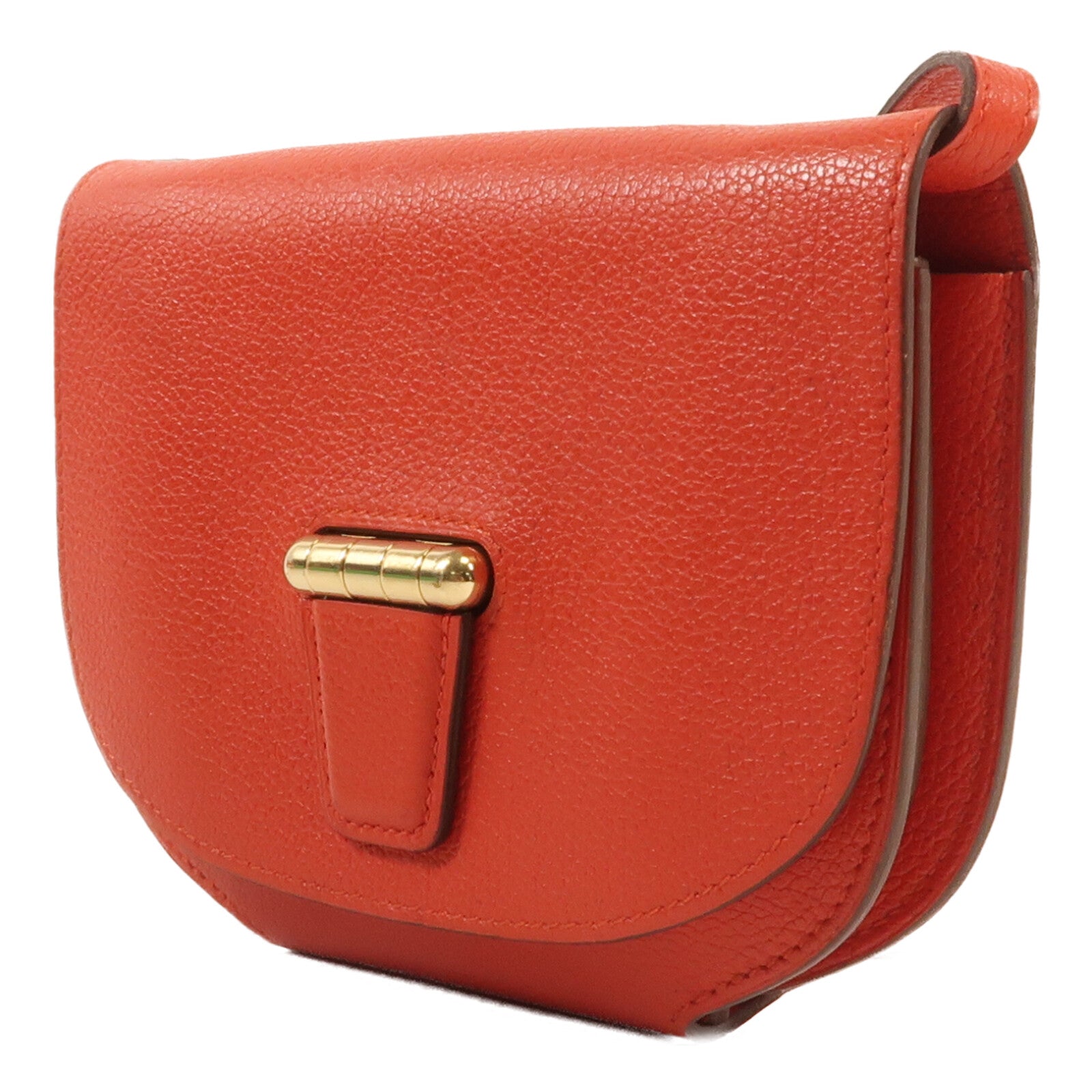 HERMES Evercolor皮革Mini Convoyeur金扣肩背袋Rouge Tomate