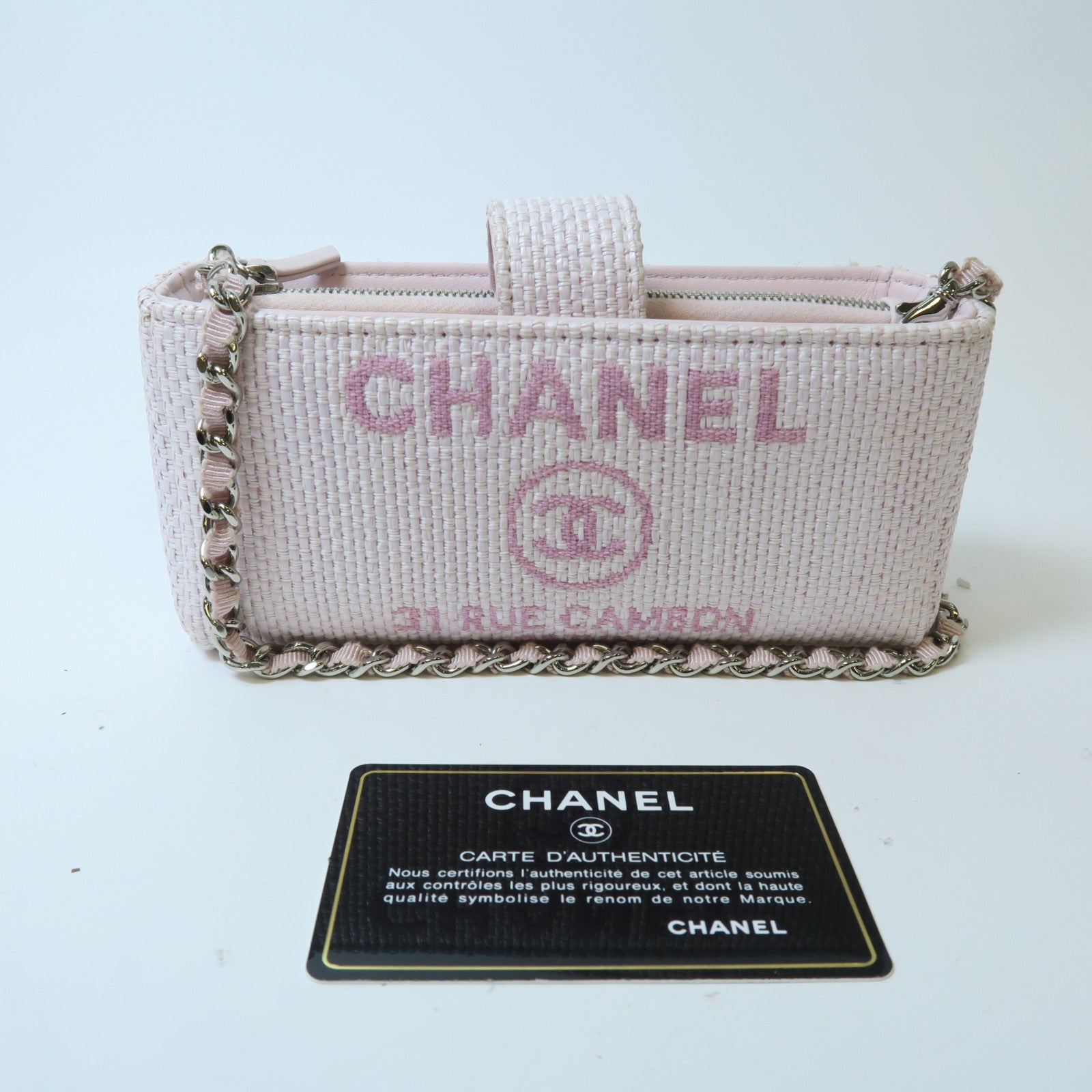 CHANEL 【激減優惠】酒椰31 Rue Cambon Chain Shoulder銀扣鏈帶肩背袋粉紅色